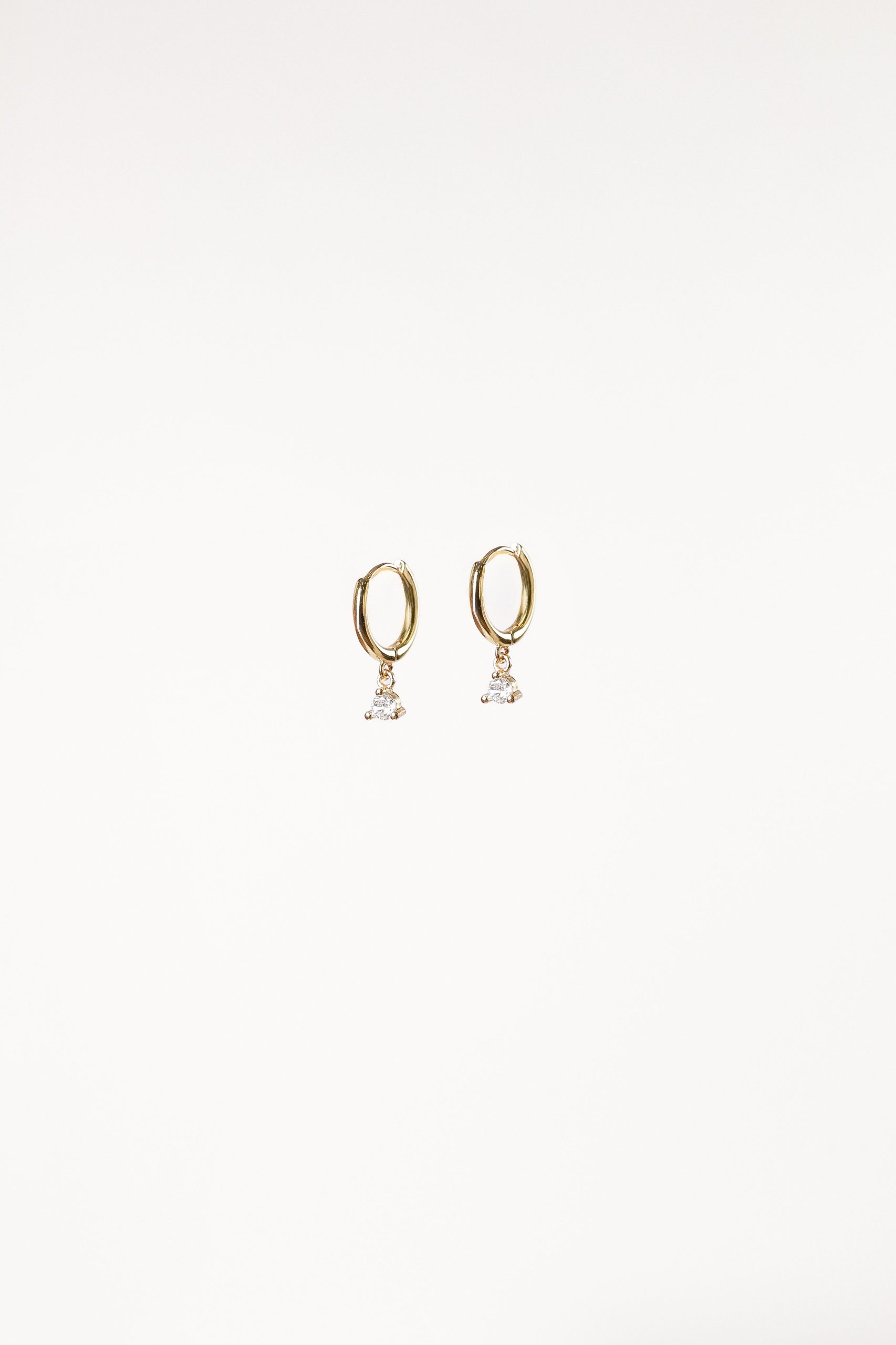 Adley Hoop Rhinestone Earrings - Gold - Image 2