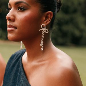 Ainsley Bow Earrings - Silver