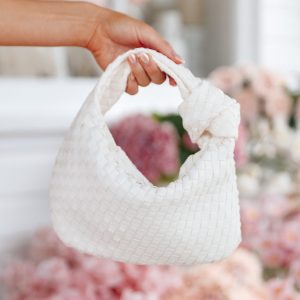 Alma Woven Shoulder Bag - White