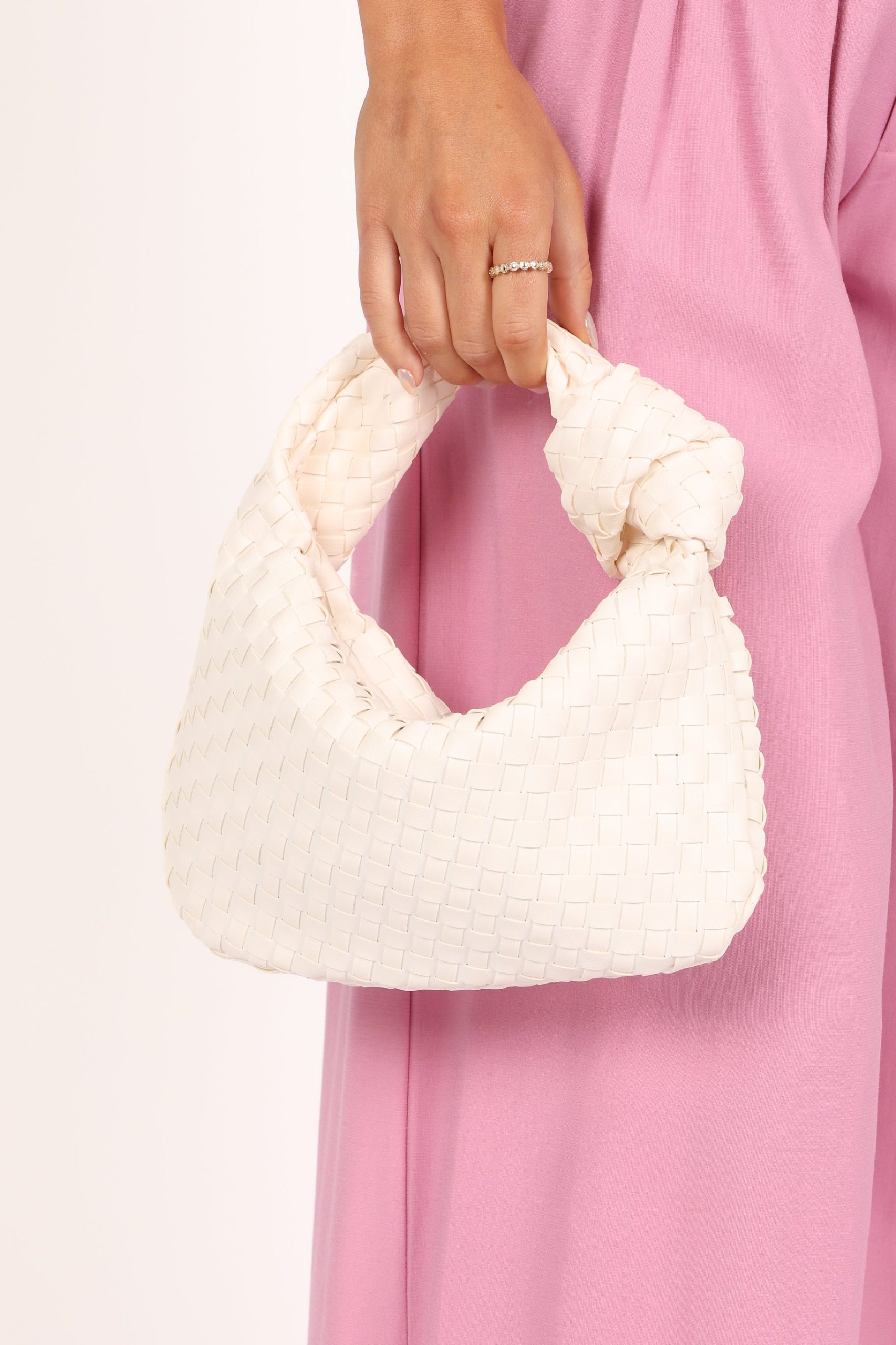 Alma Woven Shoulder Bag - White - Image 2