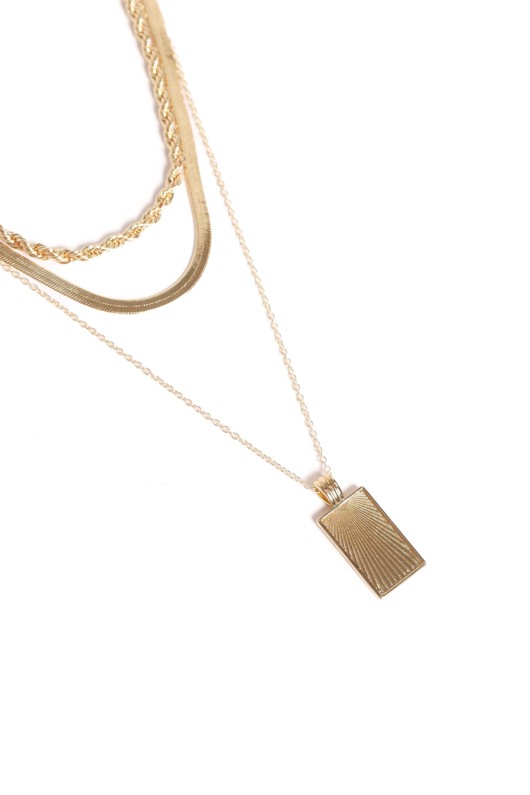 Amber Necklace - Gold - Image 2