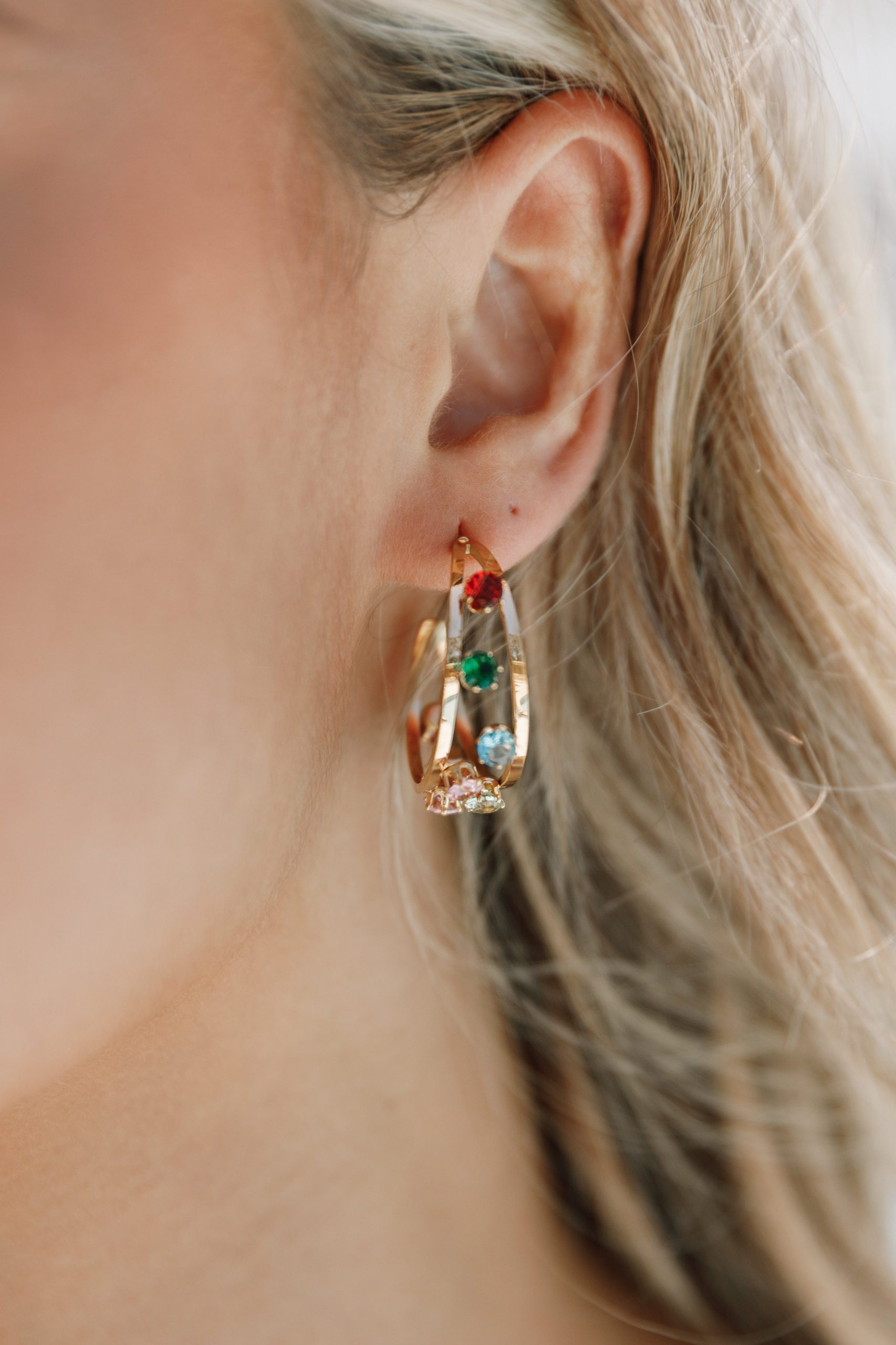 Antigoni Hoop Earrings - Gold/Multi - Image 3