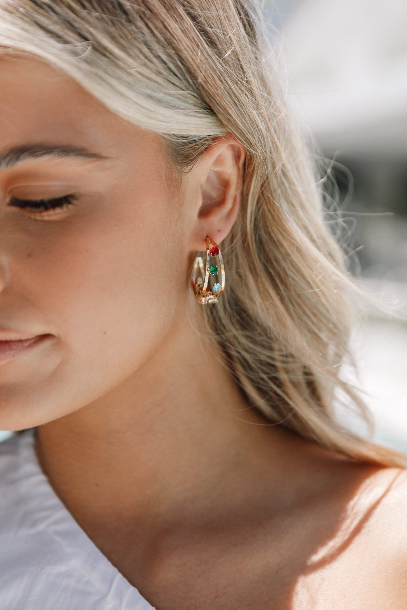 Antigoni Hoop Earrings - Gold/Multi - Image 4