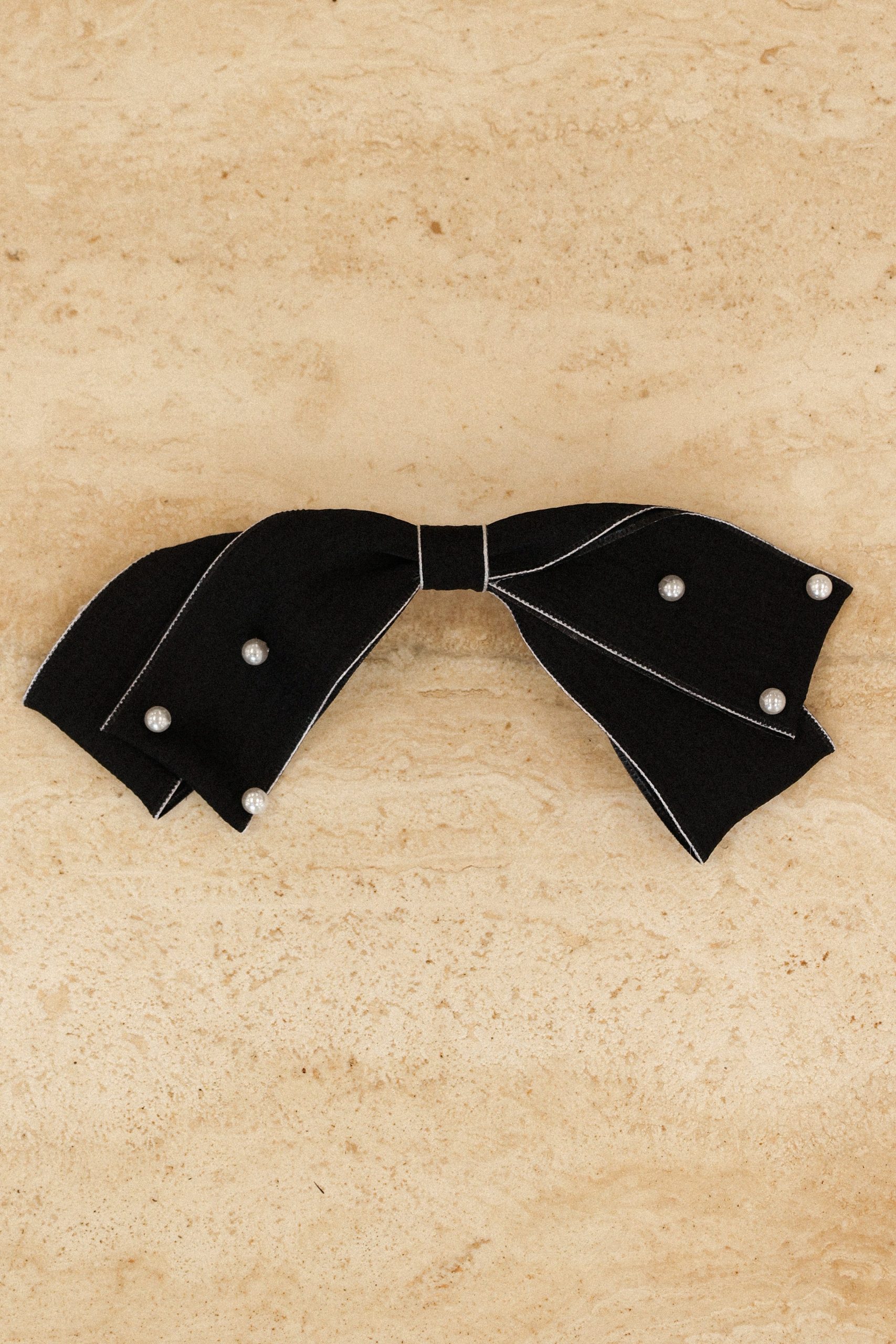Astor Bow Hair Clip - Black - Image 4