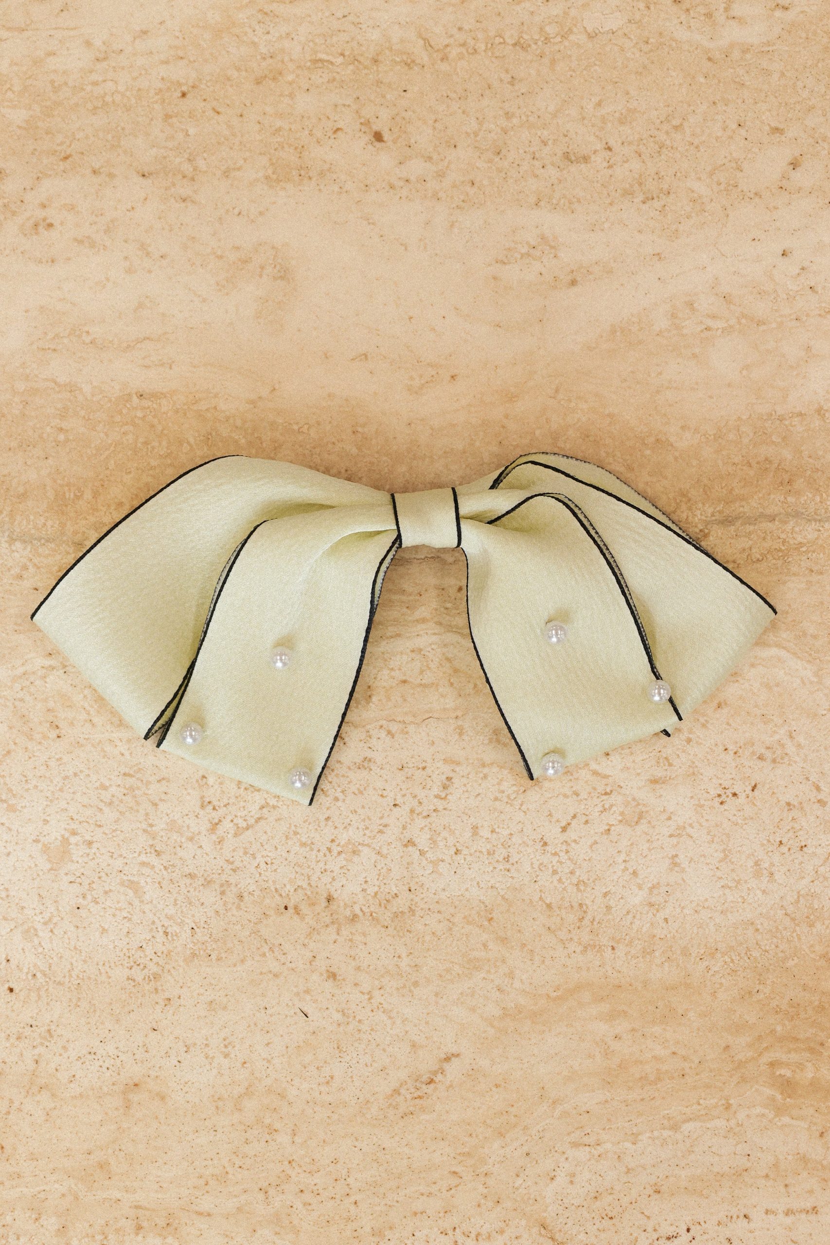 Astor Bow Hair Clip - Cream - Image 2