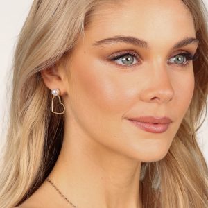 Bebe Heart Earrings - Gold
