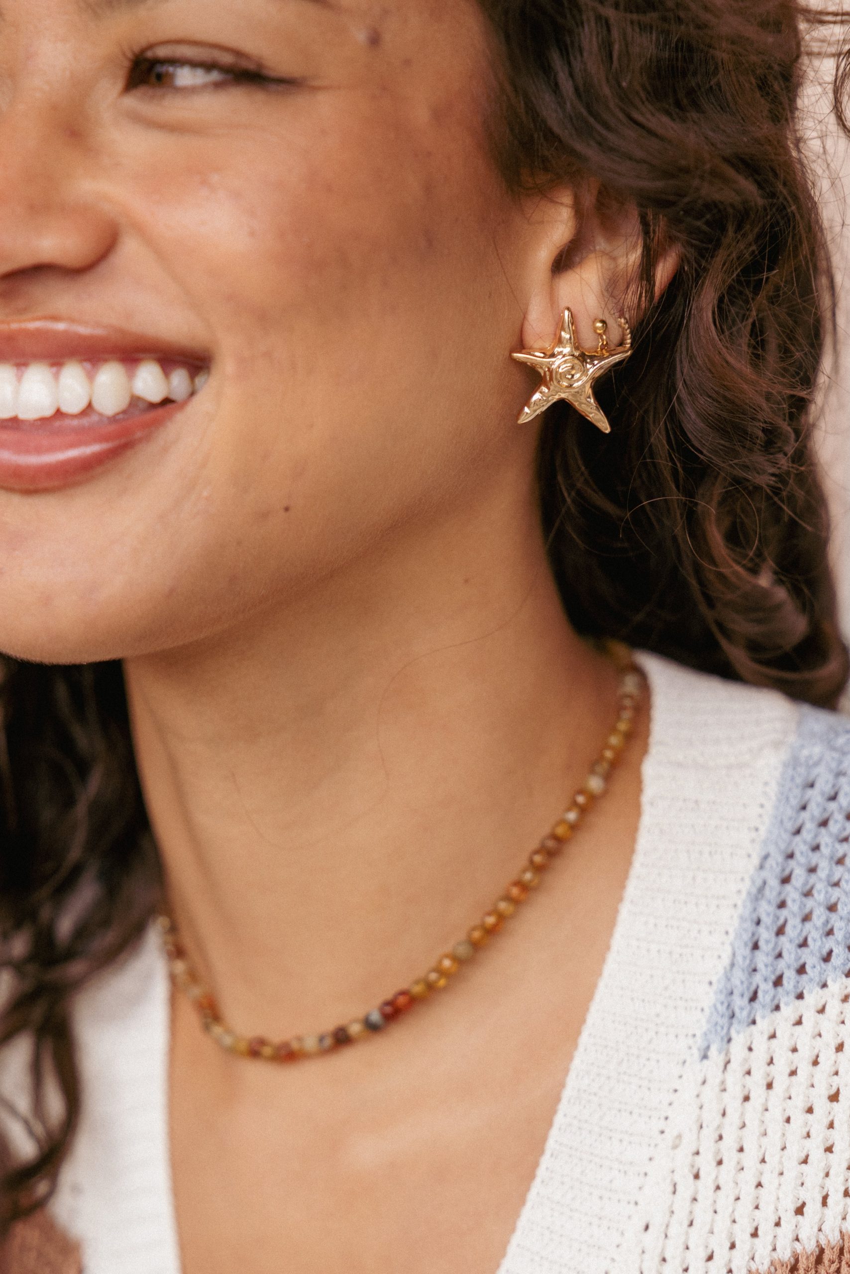 Bliss Starfish Earrings - Gold - Image 2