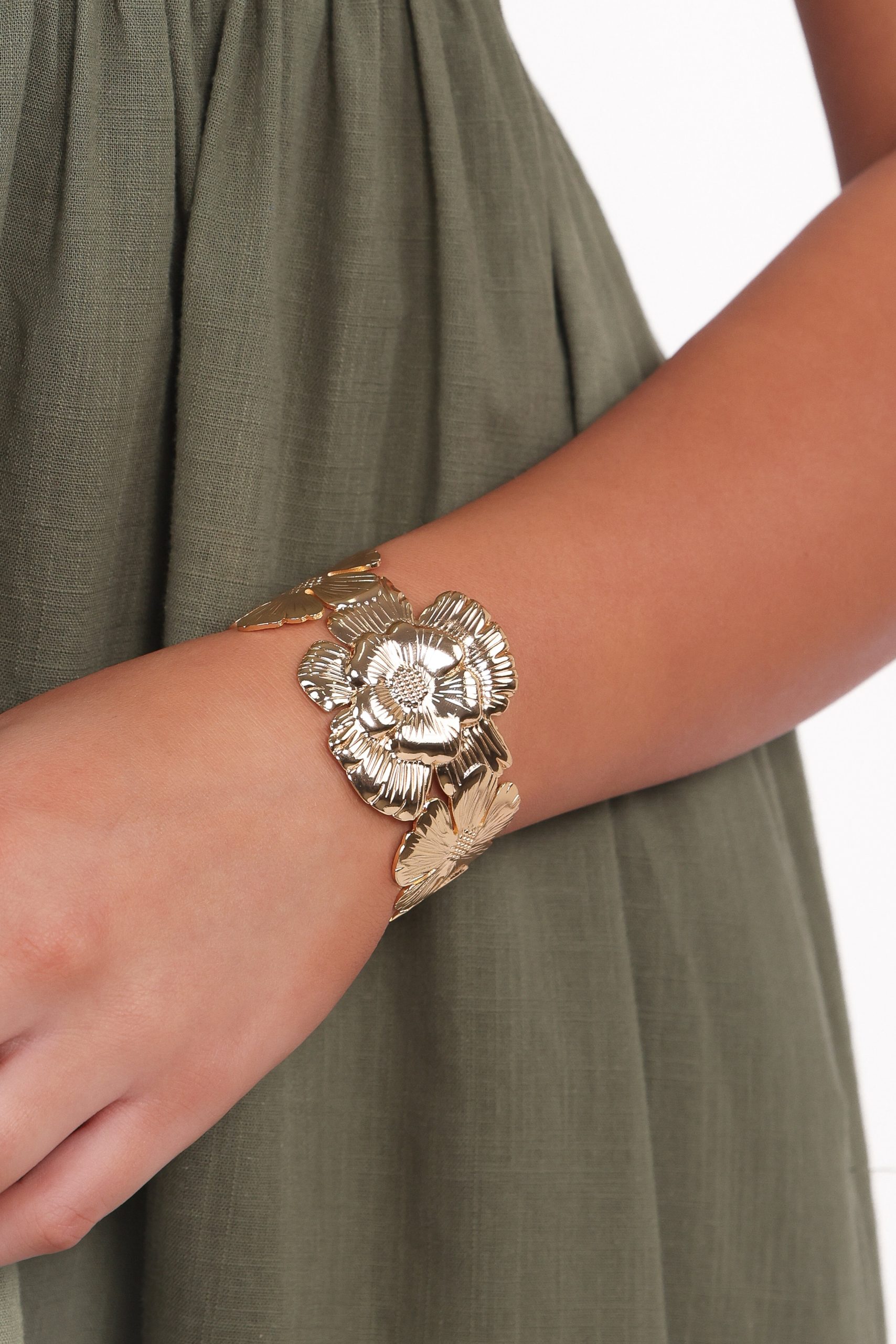 Bloom Cuff Bracelet - Gold - Image 2
