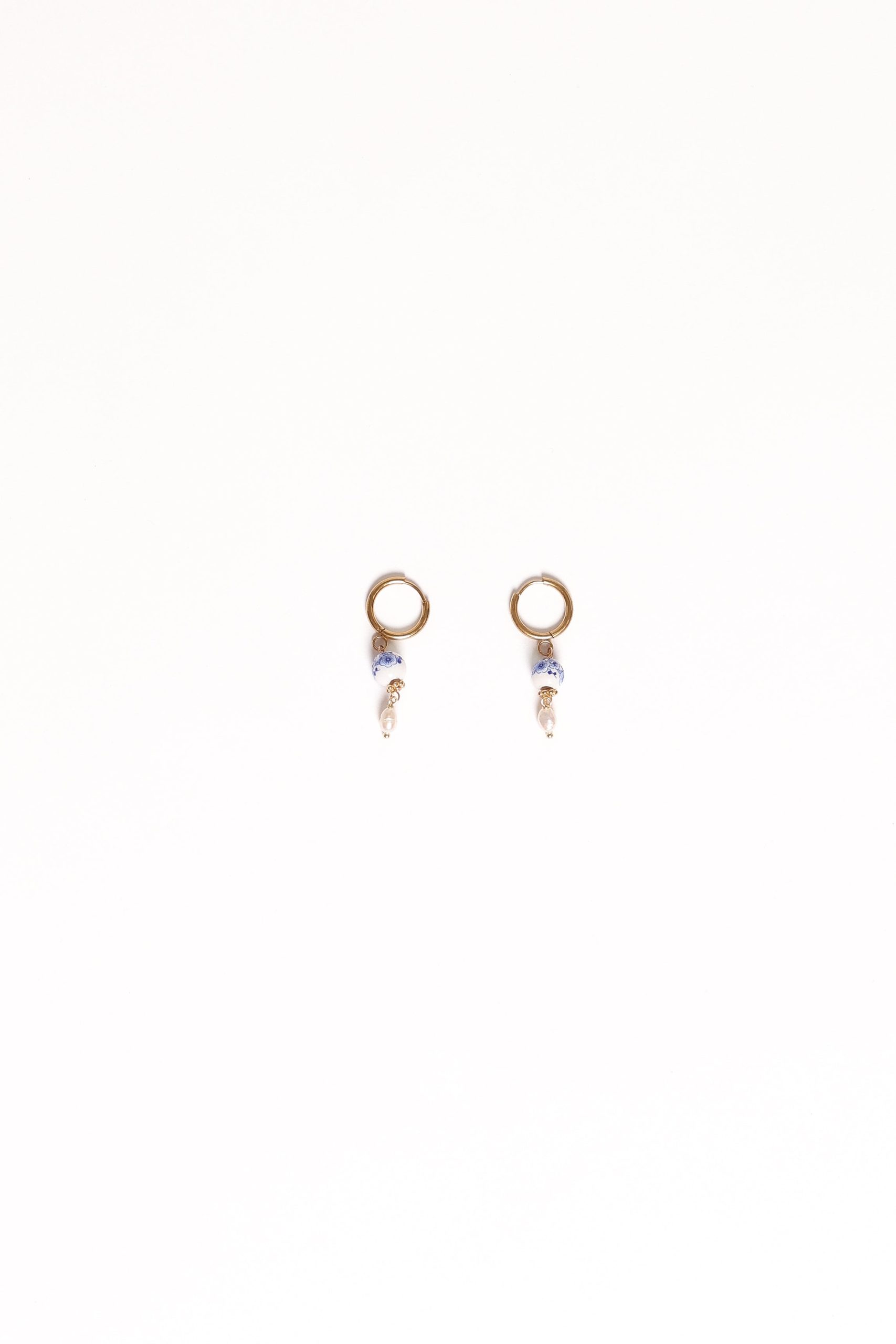 Bree Earrings - Blue/Pearl - Image 2
