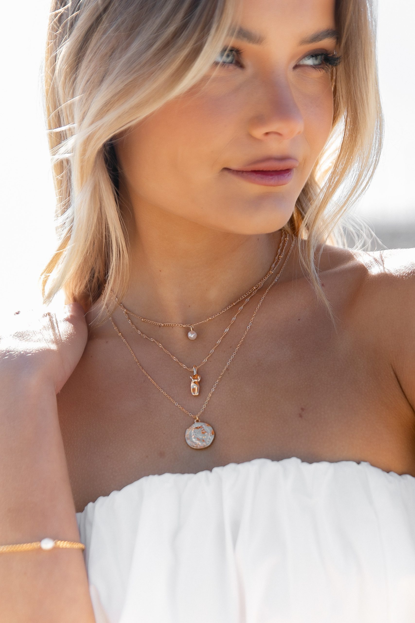 Enchante 5 Layer Necklace Set - Gold - Image 2