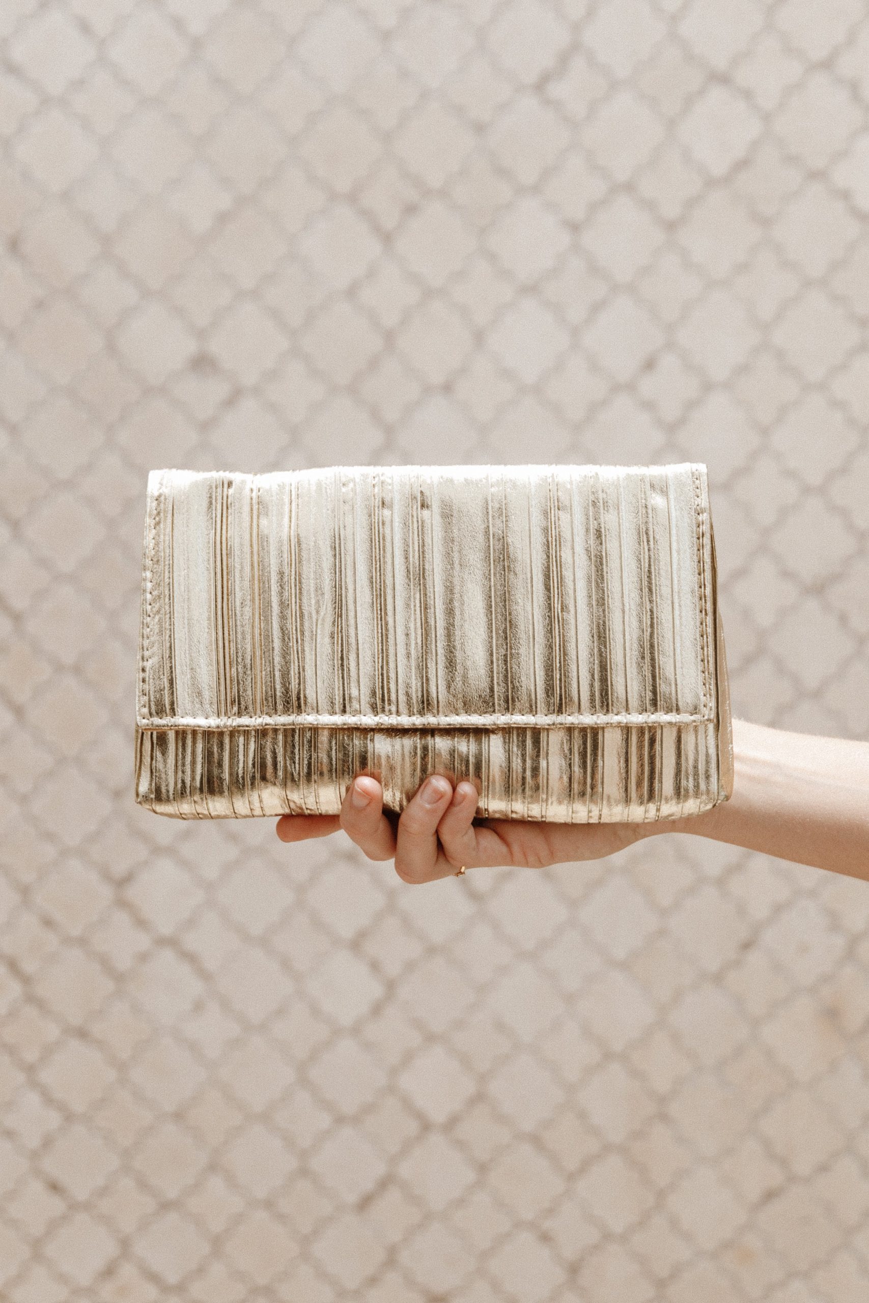 Gemma Ruched Clutch - Gold - Image 2