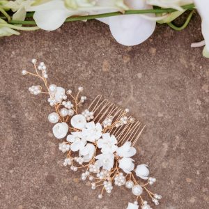 Geraldine Hair Comb - White