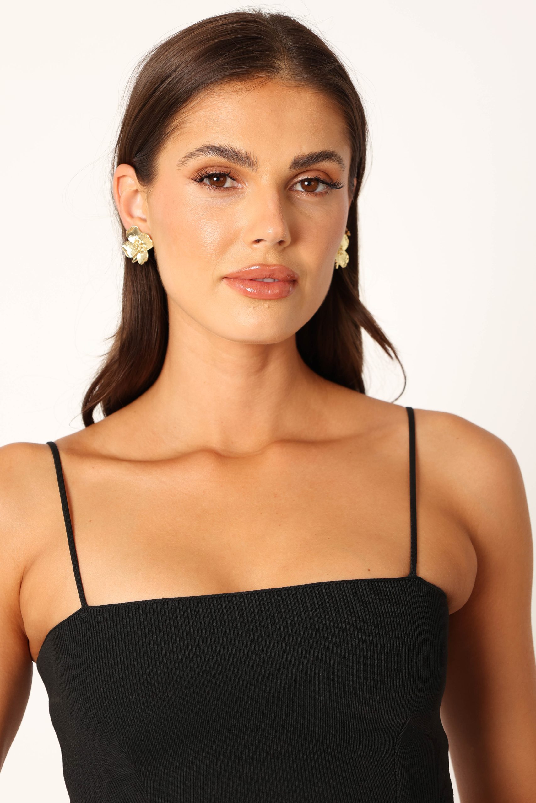 Hilary Flower Earrings - Gold - Image 2