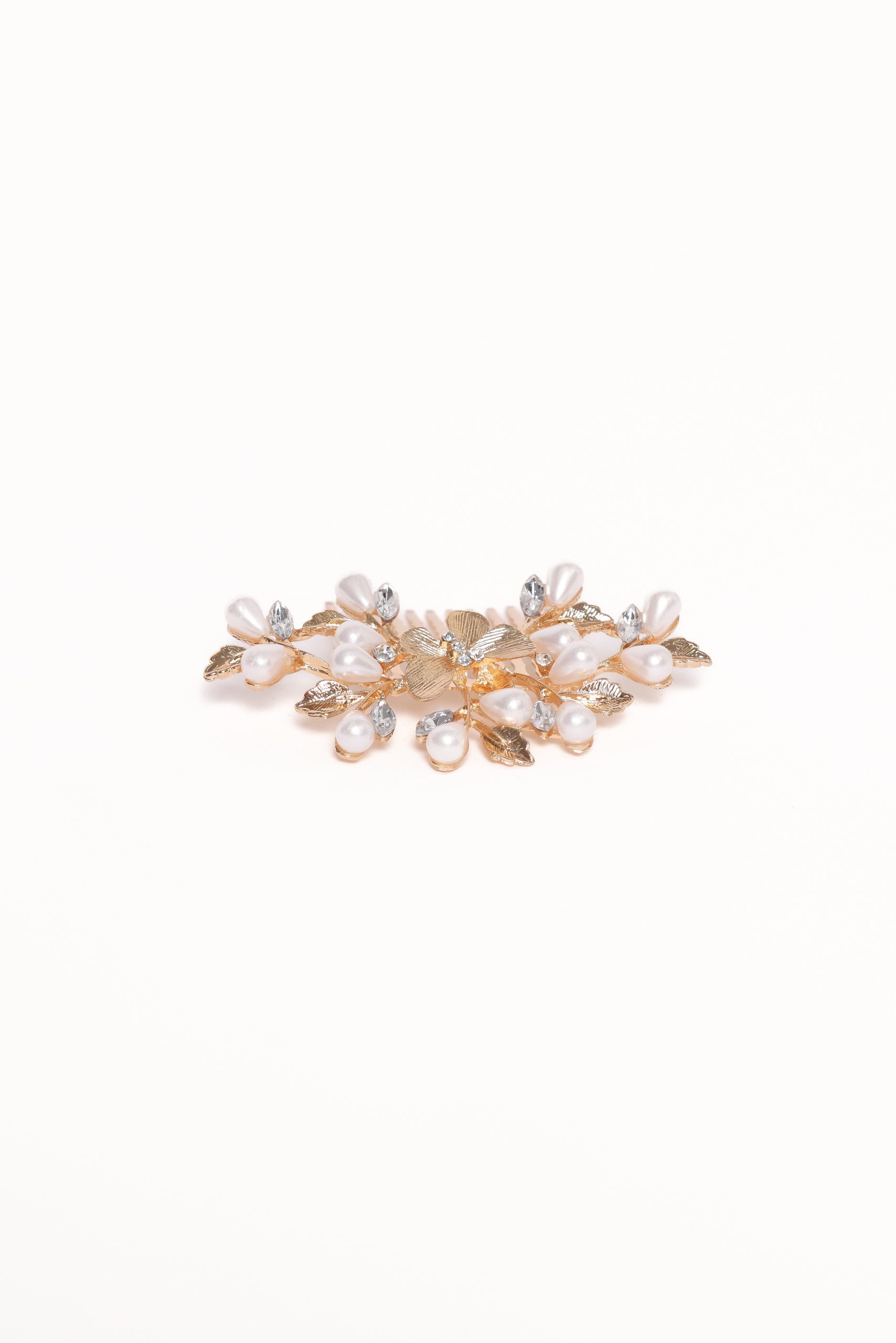 Madelaine Hair Comb - Gold/Pearl - Image 2
