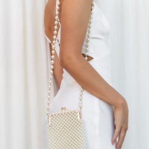 Manon Small Beaded Bag - Pearl