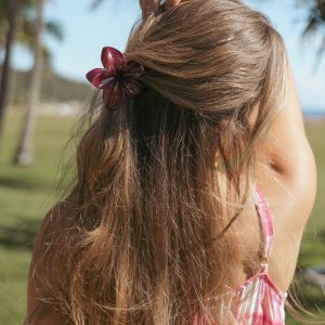 Marissa Flower Hair Clip - Wine