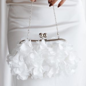 Mon Amour Floral Clutch - White