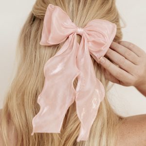 Poppy Hair Bow - Pale Pink