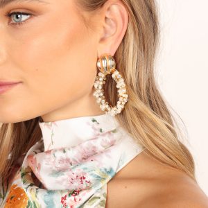 Rae Earrings - Gold Pearl