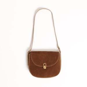 Rowena Crossbody Bag - Brown Suede
