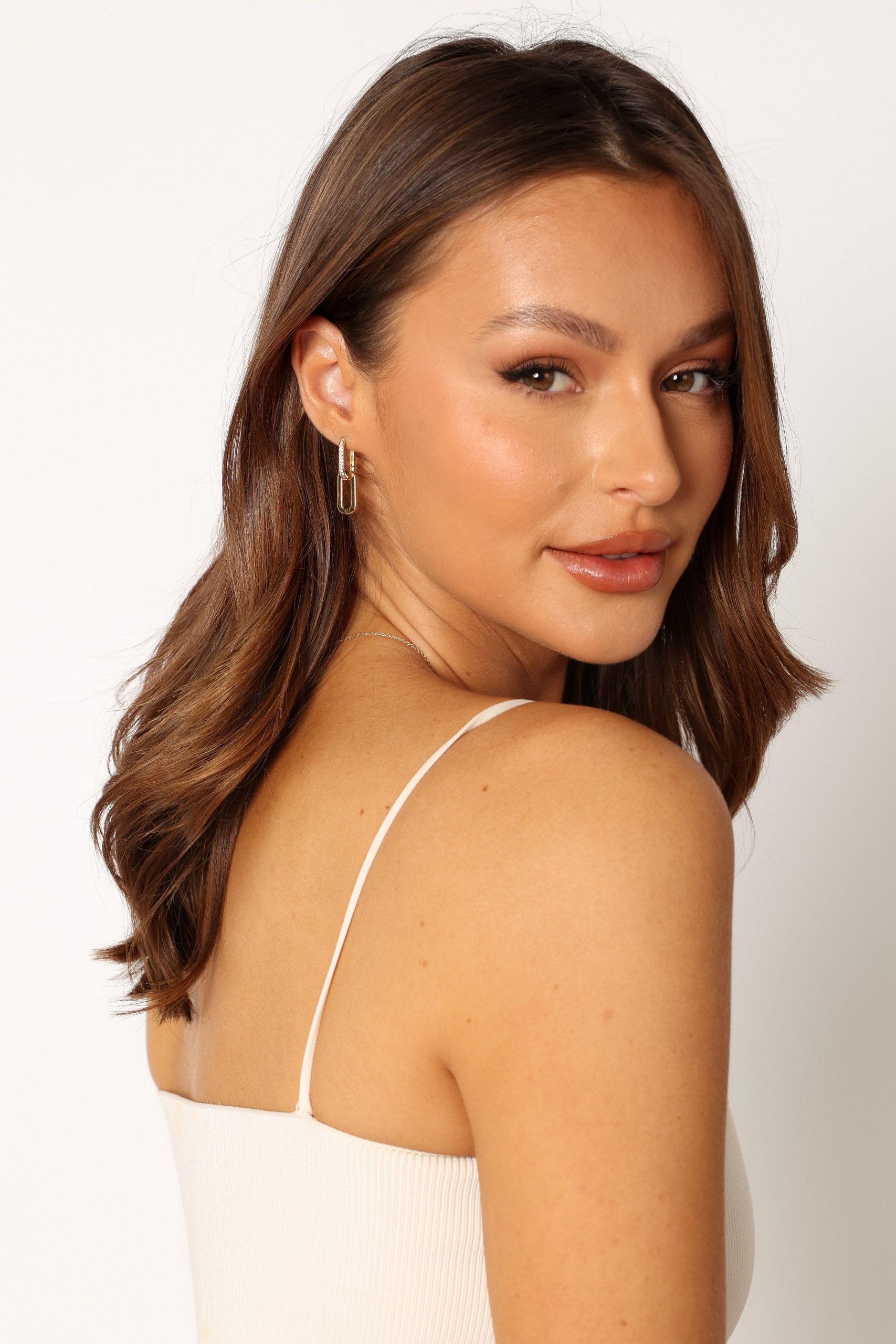 Teagan Double Hoop Earrings - Gold - Image 3