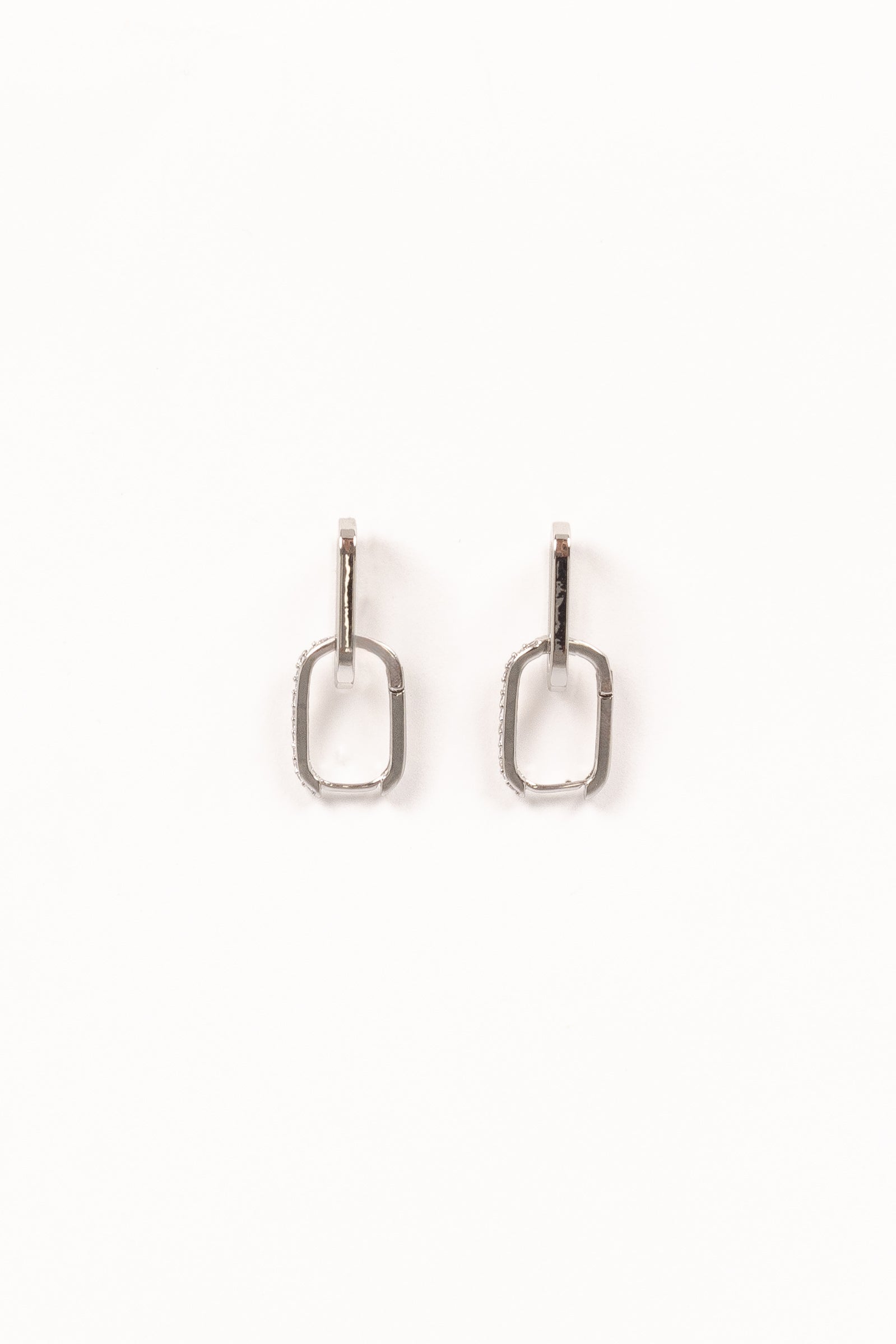 Teagan Double Hoop Earrings - Silver - Image 2