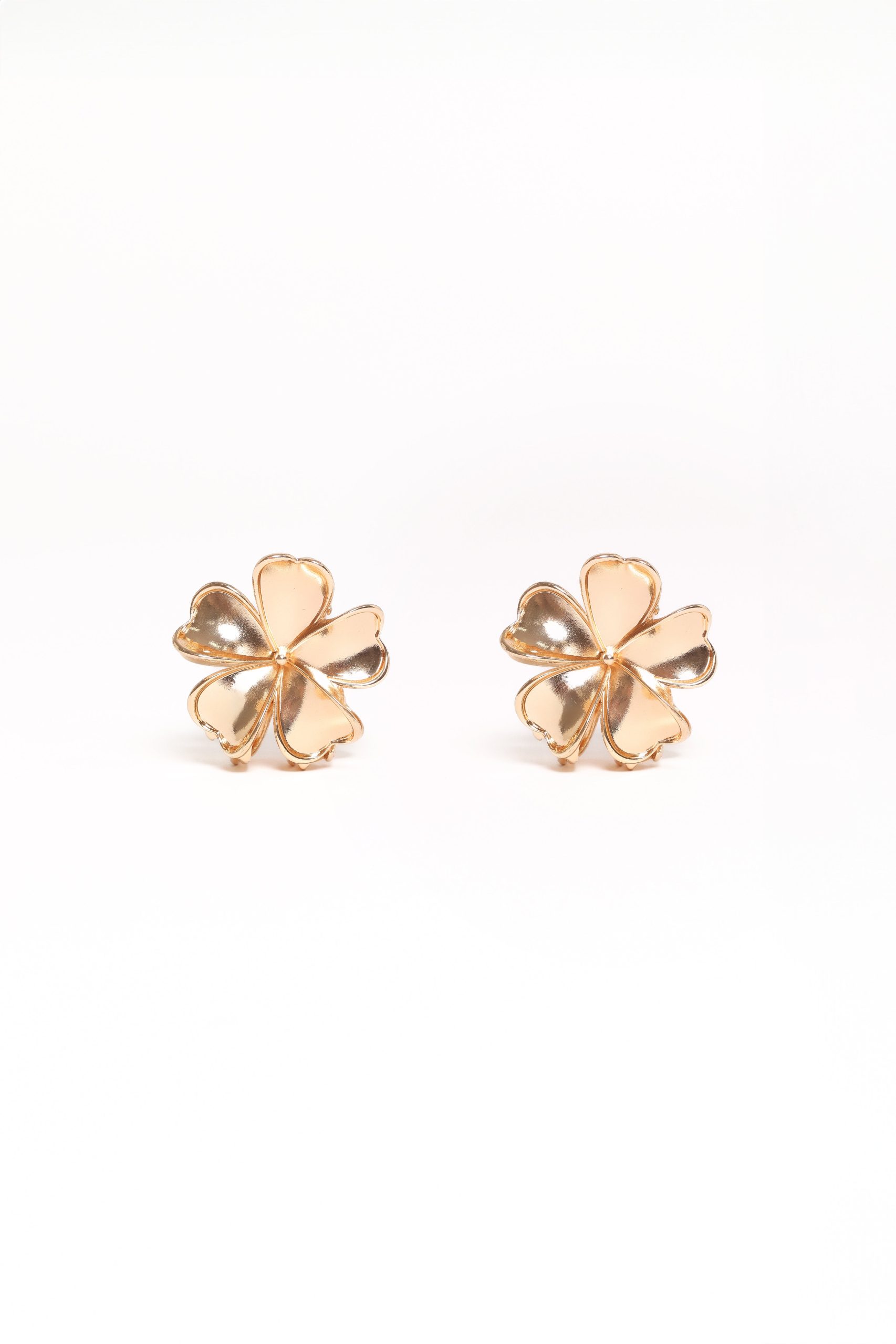 Tiffany 2 Pack Flower Hair Clips - Gold - Image 2