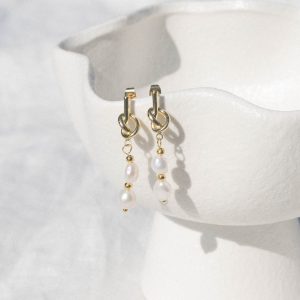 Trixton Pearl Drop Earrings - Gold