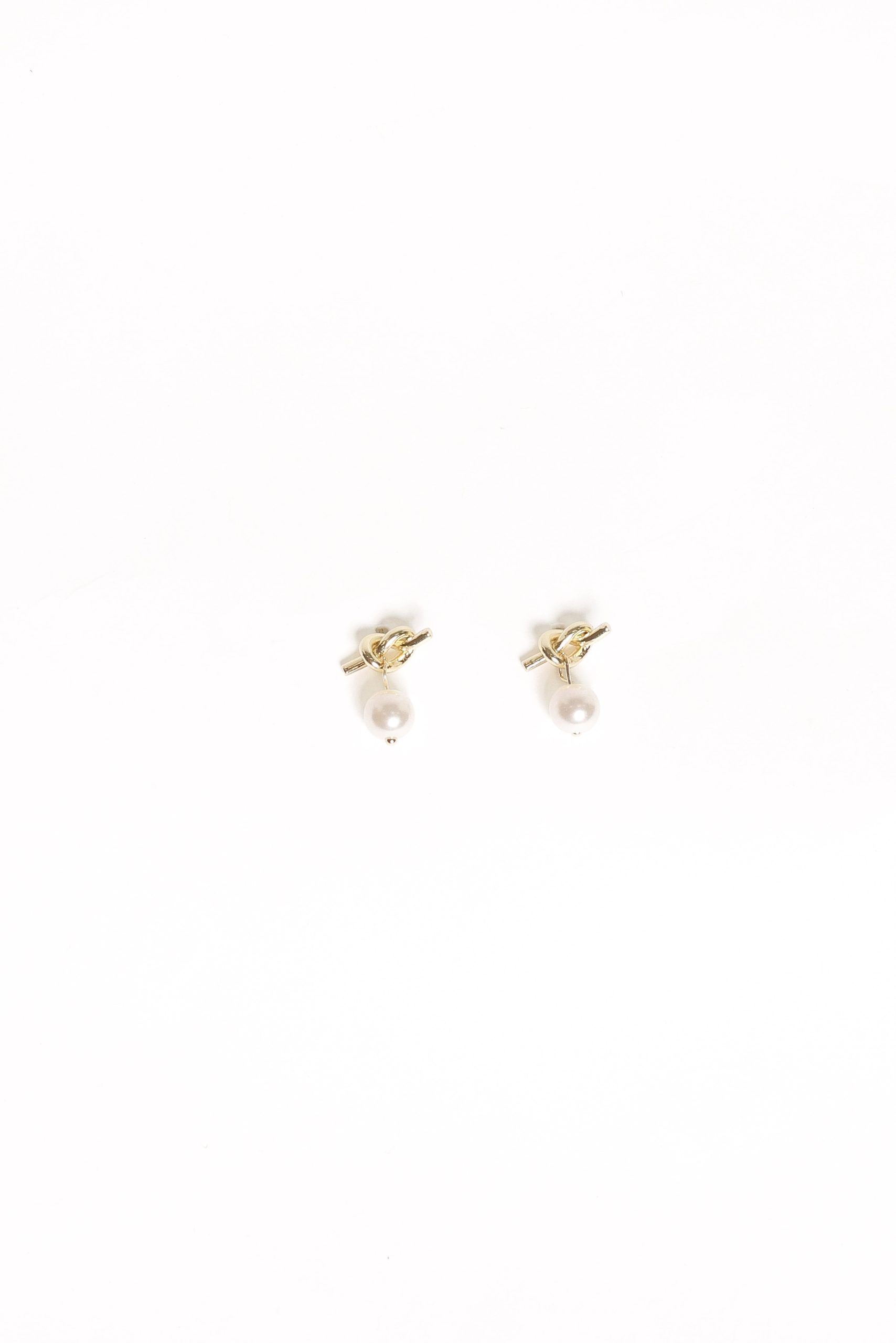 Valentina Knot Earrings - Gold/Pearl - Image 2