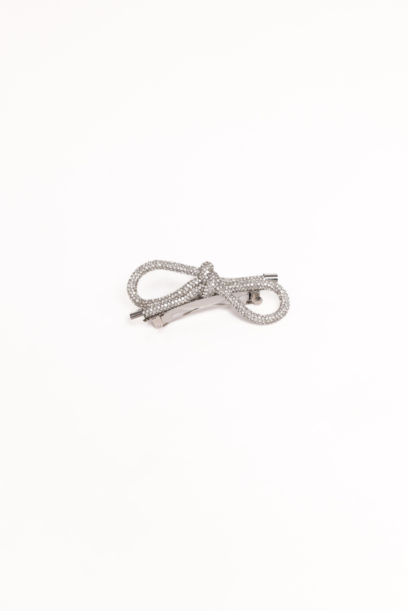 Whitney Bow Hair Clip - Silver