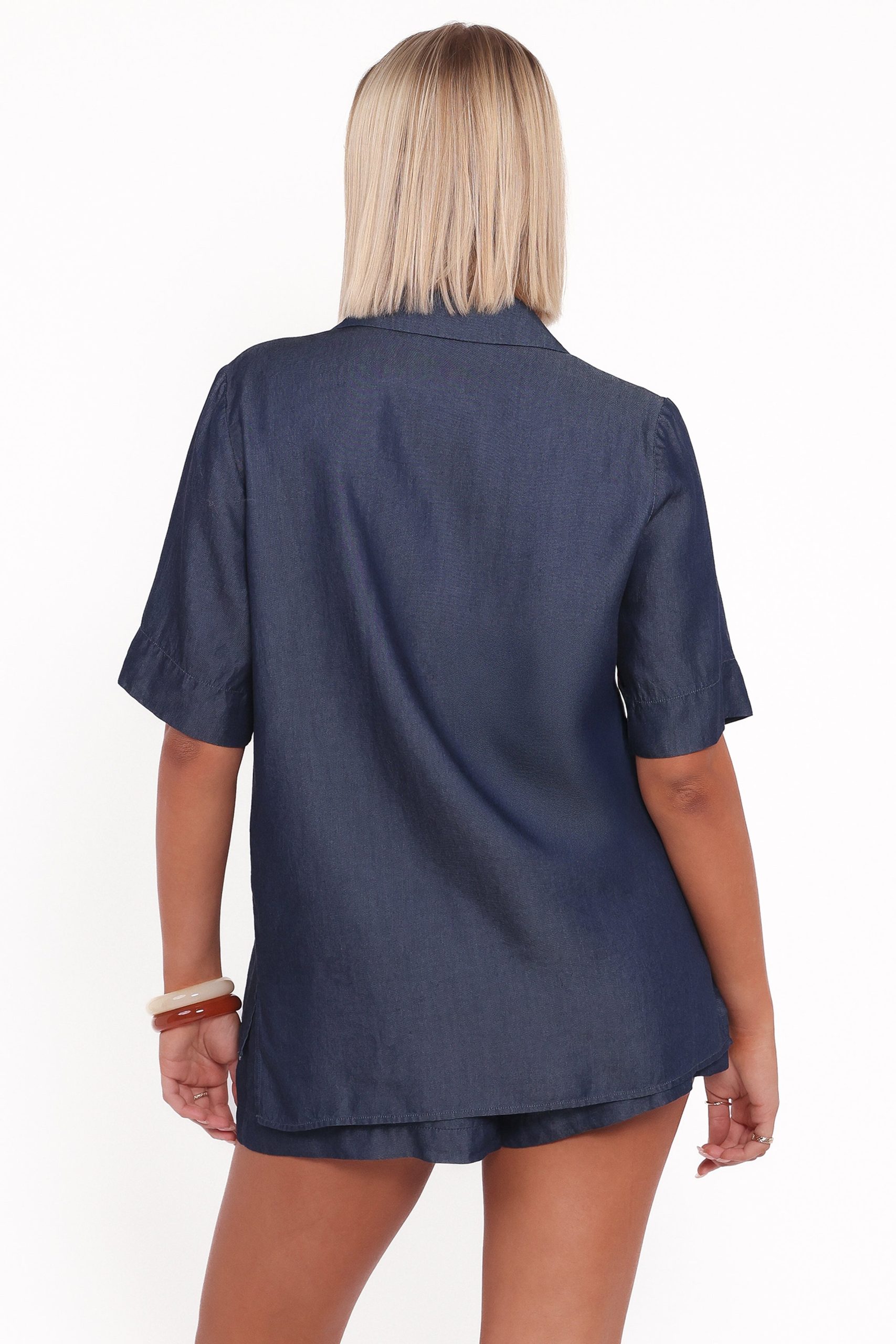 Aaliyah Chambray Shorts - Dark Wash - Image 6