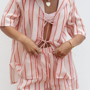Aaliyah Shorts - Pink Stripe