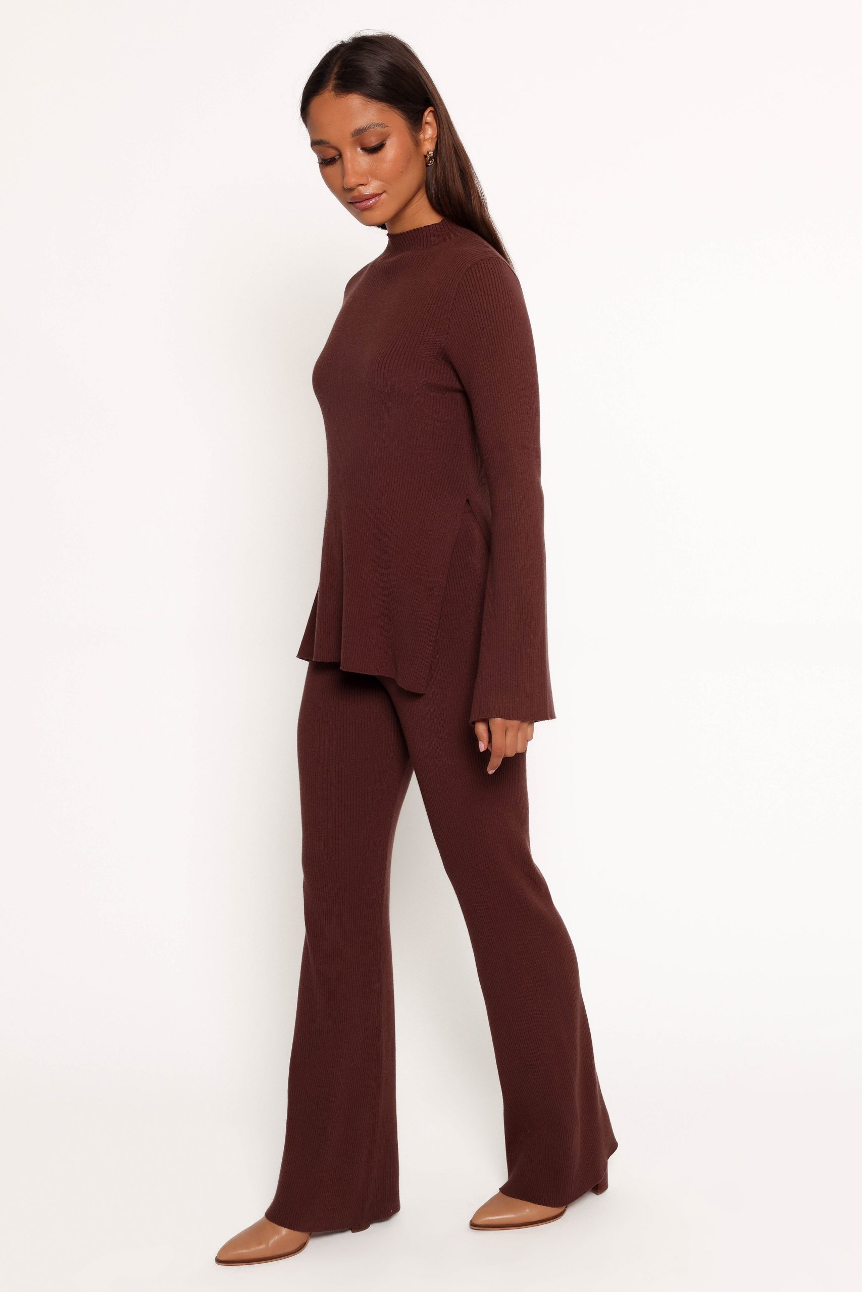 Adrienne Knit Pant - Chocolate - Image 3