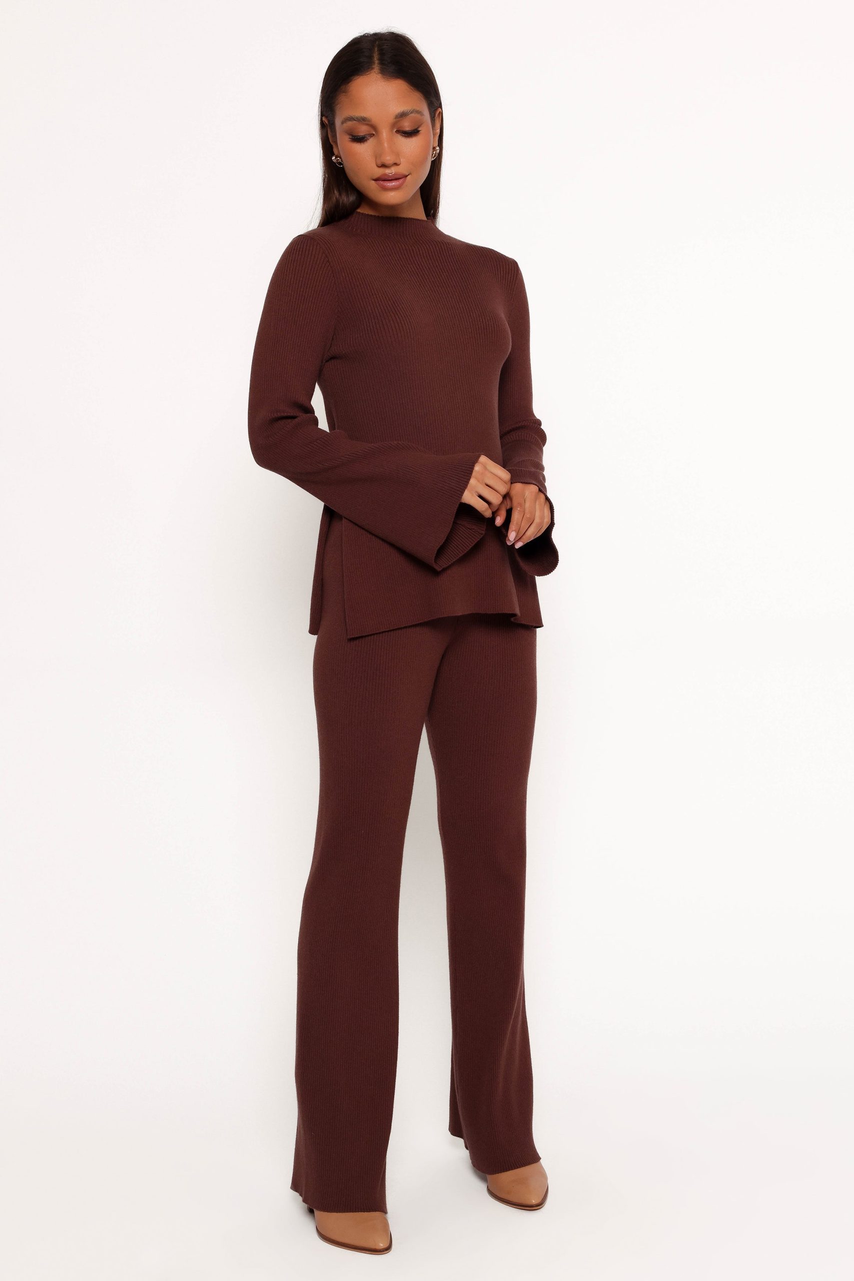 Adrienne Knit Pant - Chocolate - Image 5