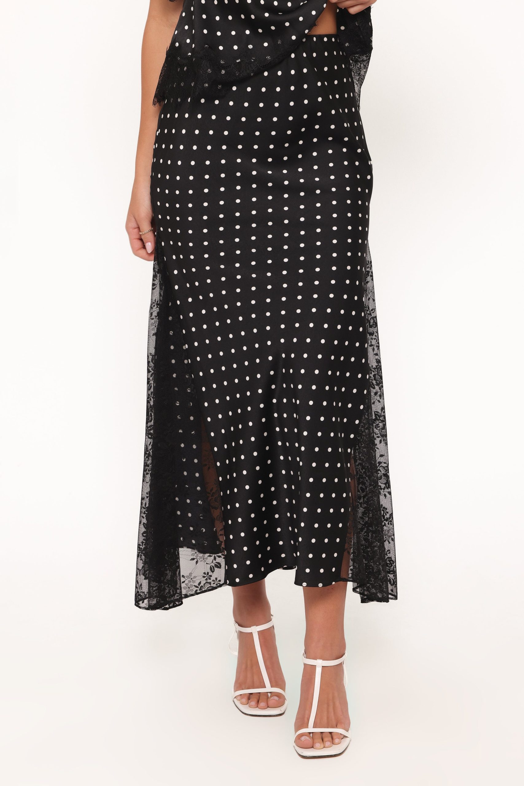 Ailbhe Lace Skirt - Black Polka Dot - Image 2