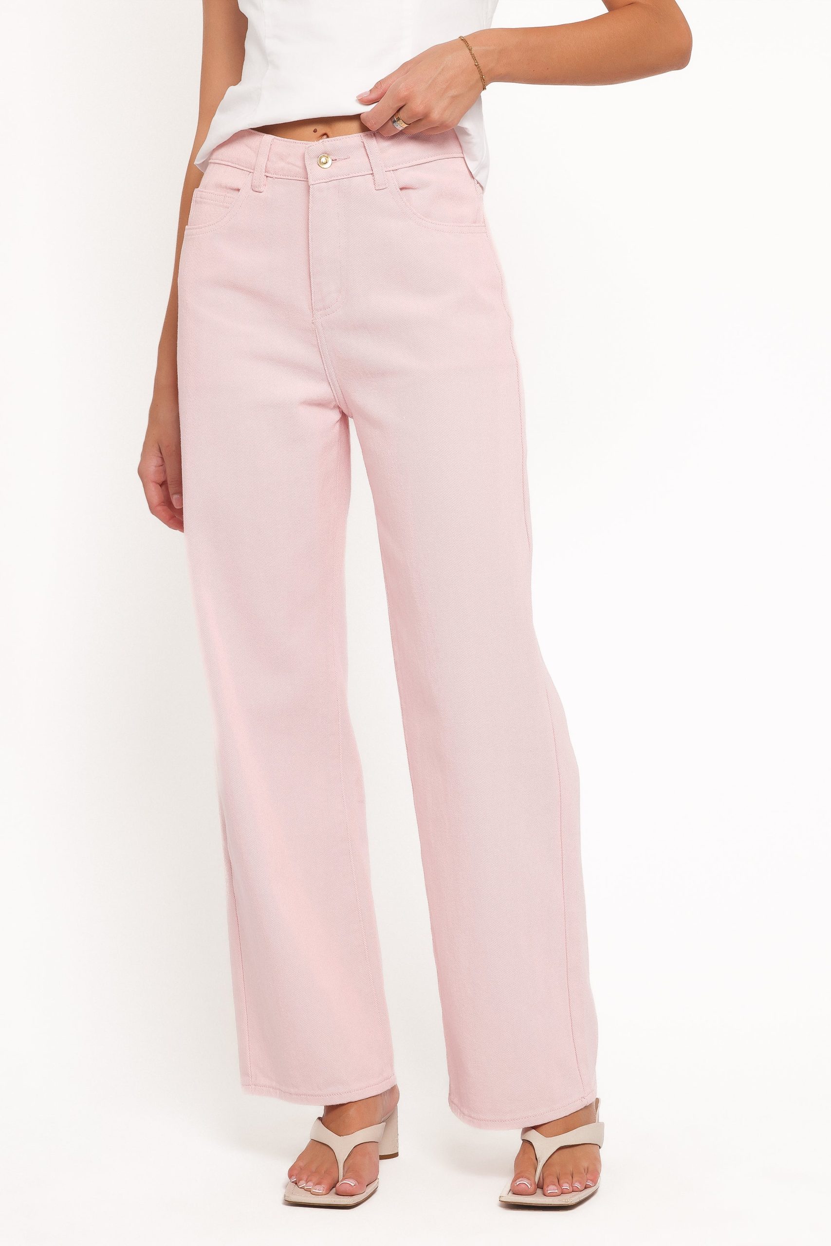 Ailis Wide Leg Jean - Dusty Pink - Image 3