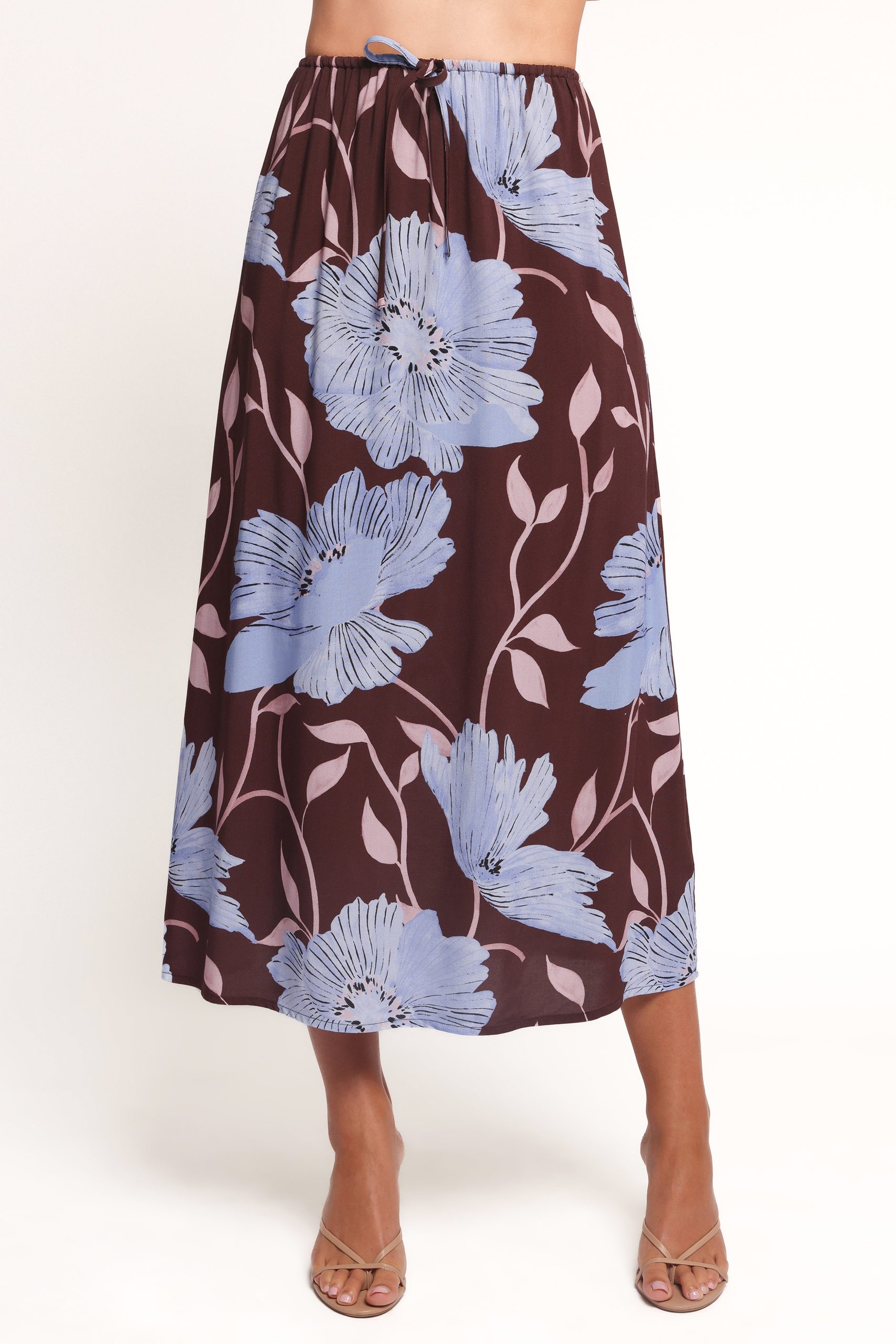 Angie Midi Skirt - Blue Poppies - Image 2