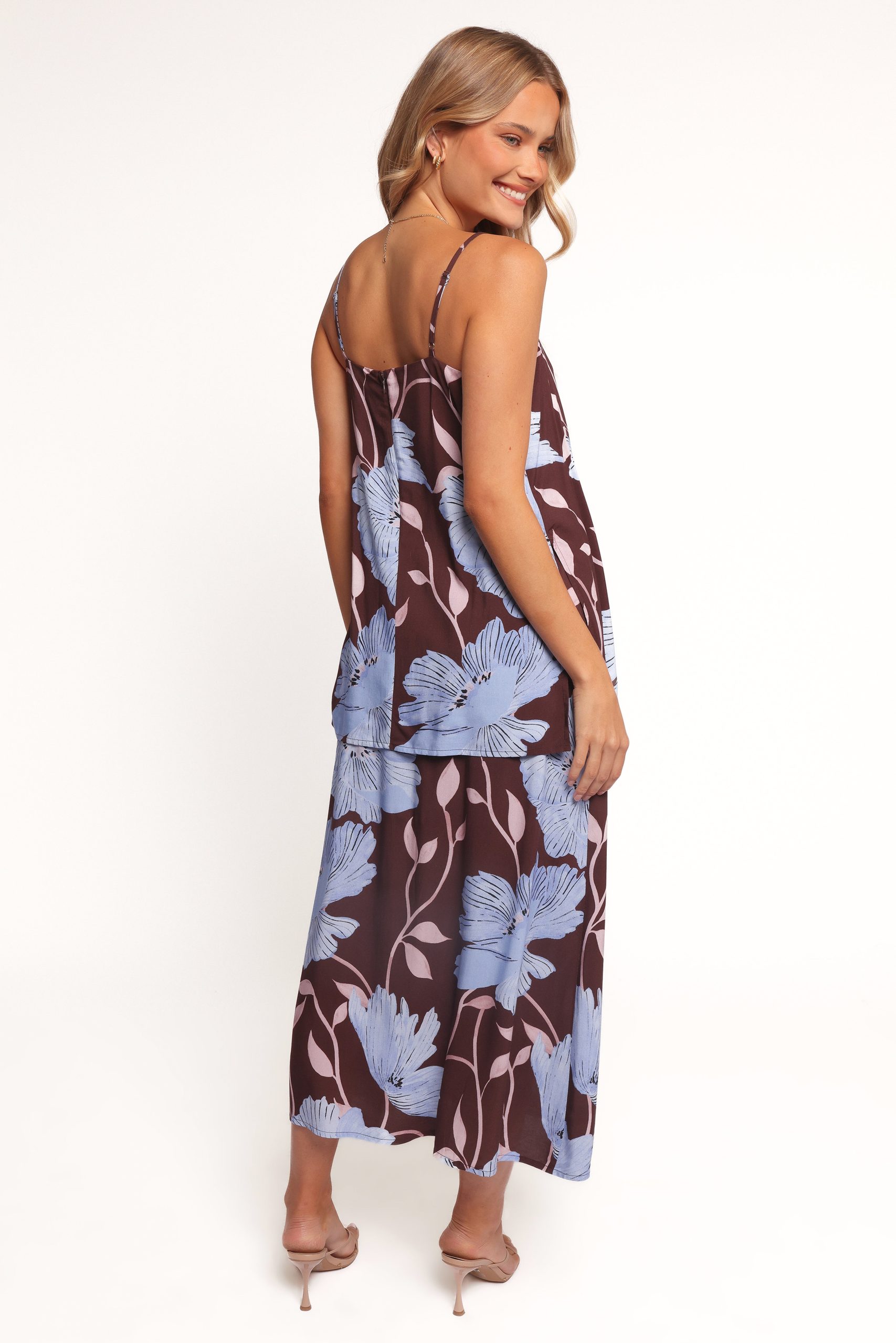 Angie Midi Skirt - Blue Poppies - Image 4