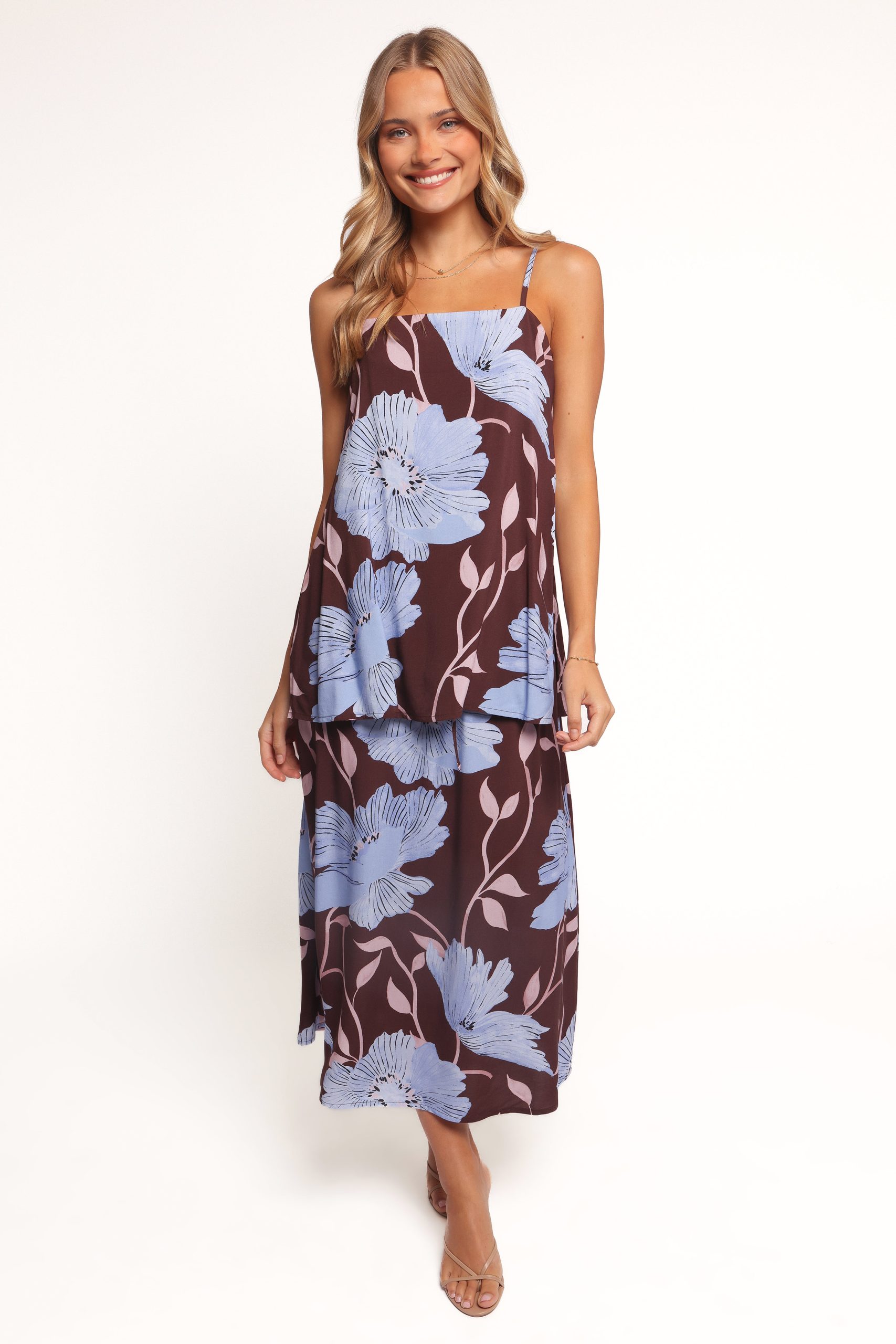 Angie Midi Skirt - Blue Poppies - Image 5