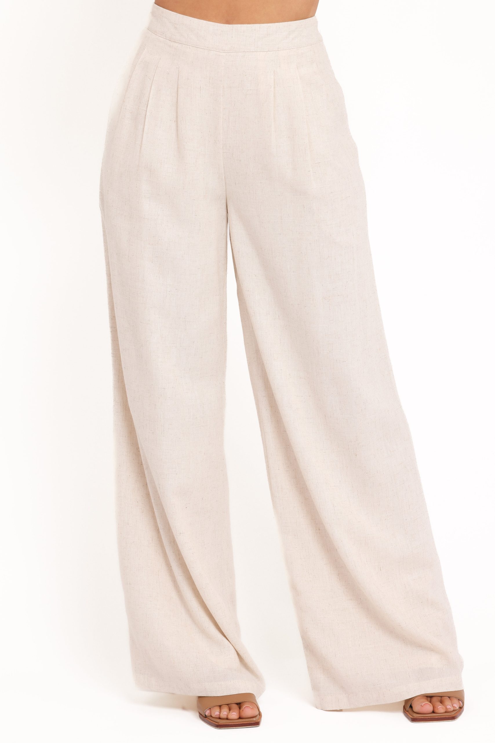 Arles Wide Leg Pants - Oatmeal - Image 3