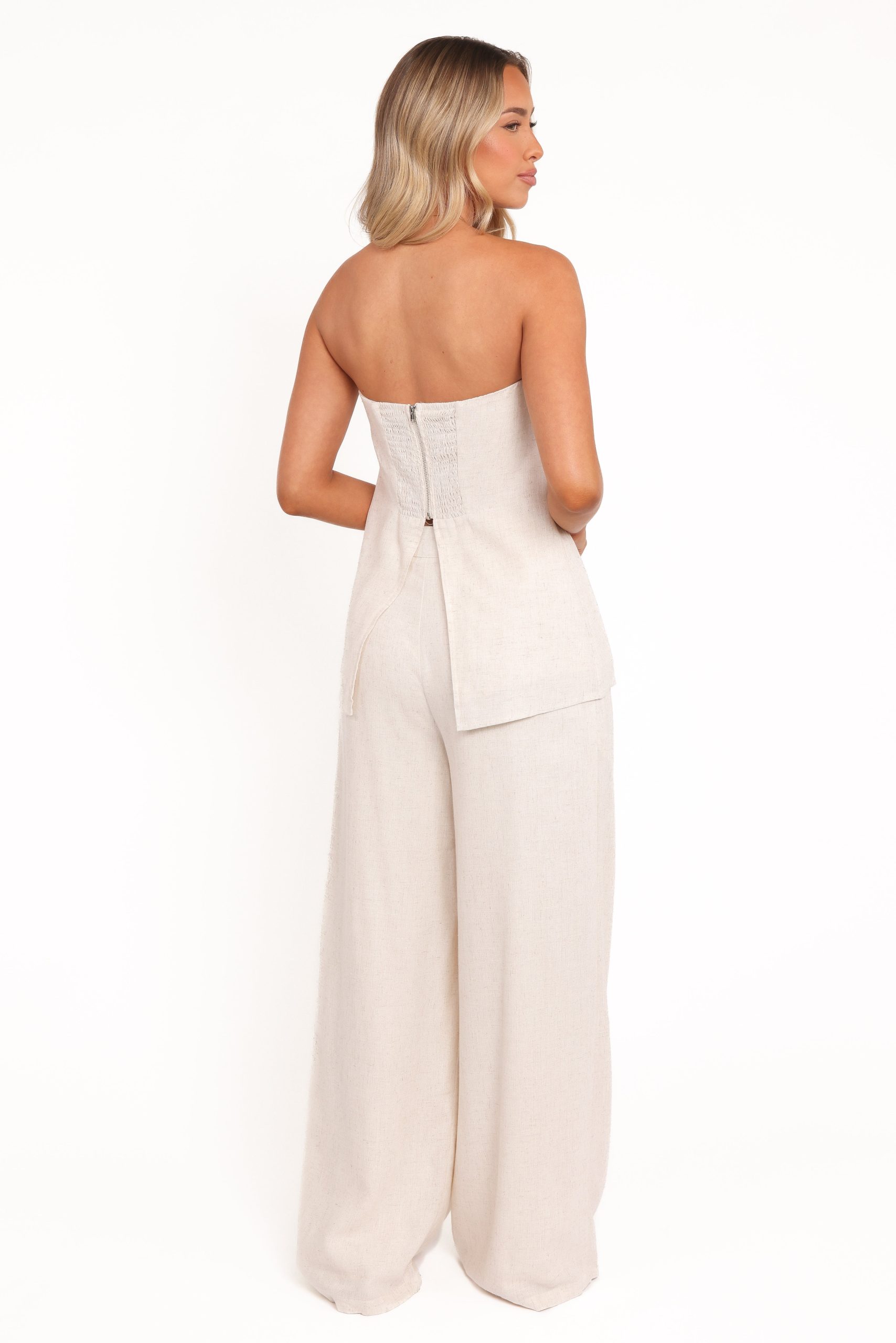 Arles Wide Leg Pants - Oatmeal - Image 5