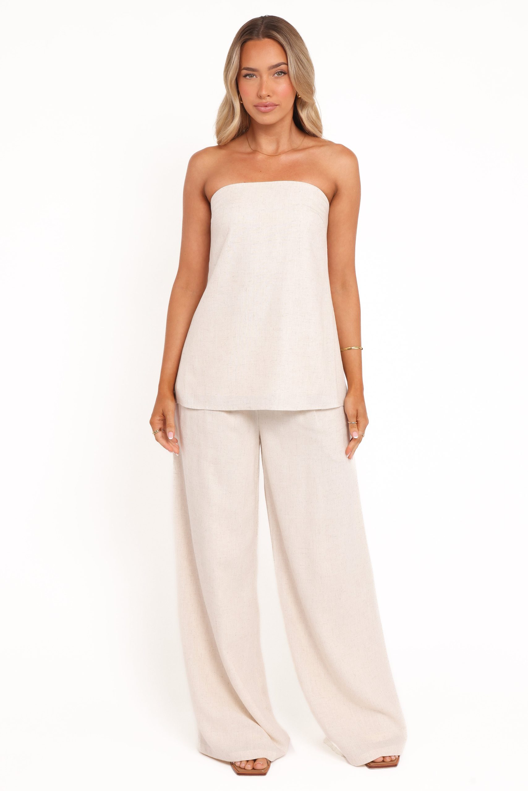 Arles Wide Leg Pants - Oatmeal - Image 2