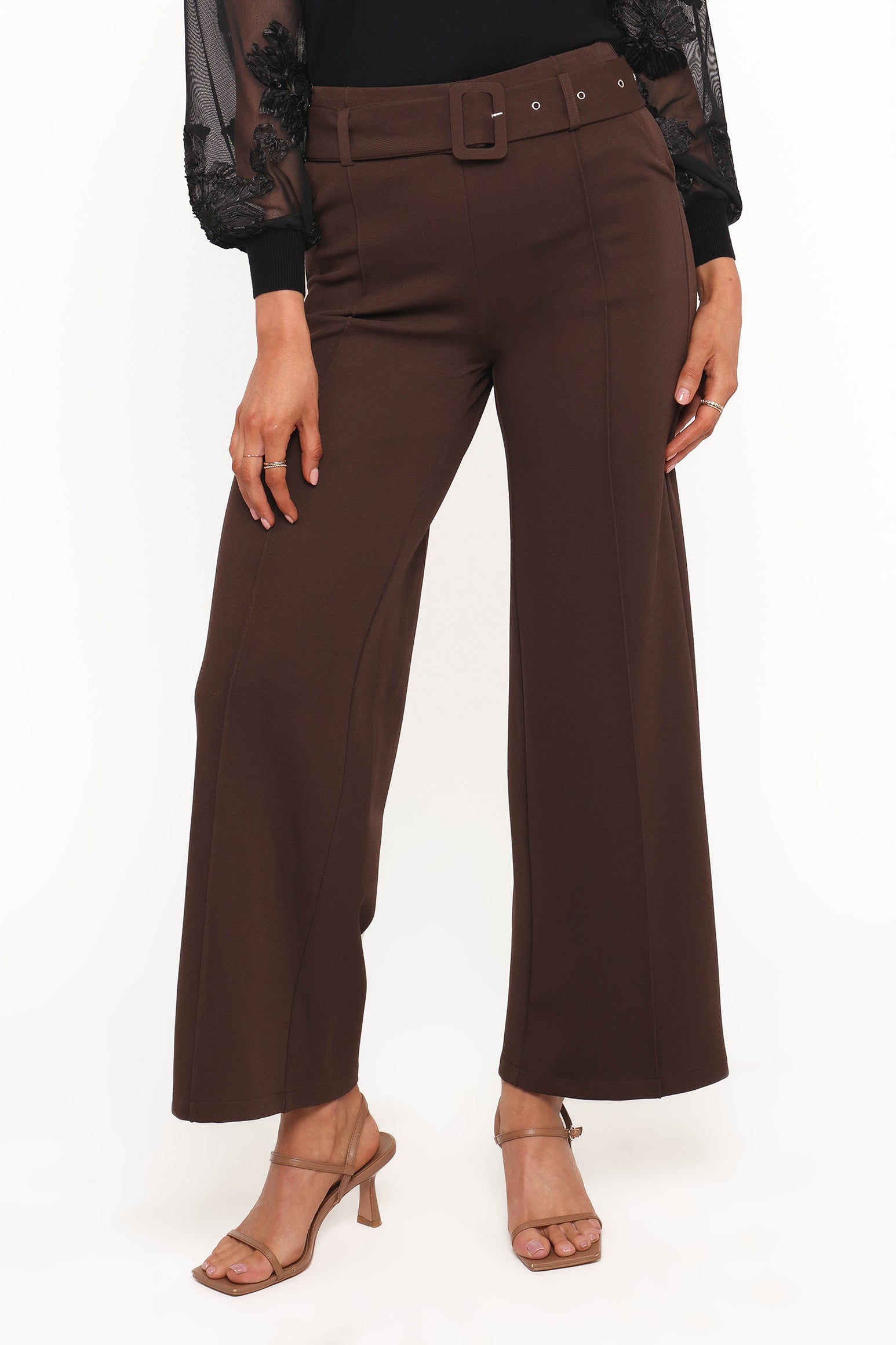 Benton Belted Pant - Brown - Image 2