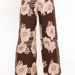 Bernadine Wide Leg Pant - Brown Floral