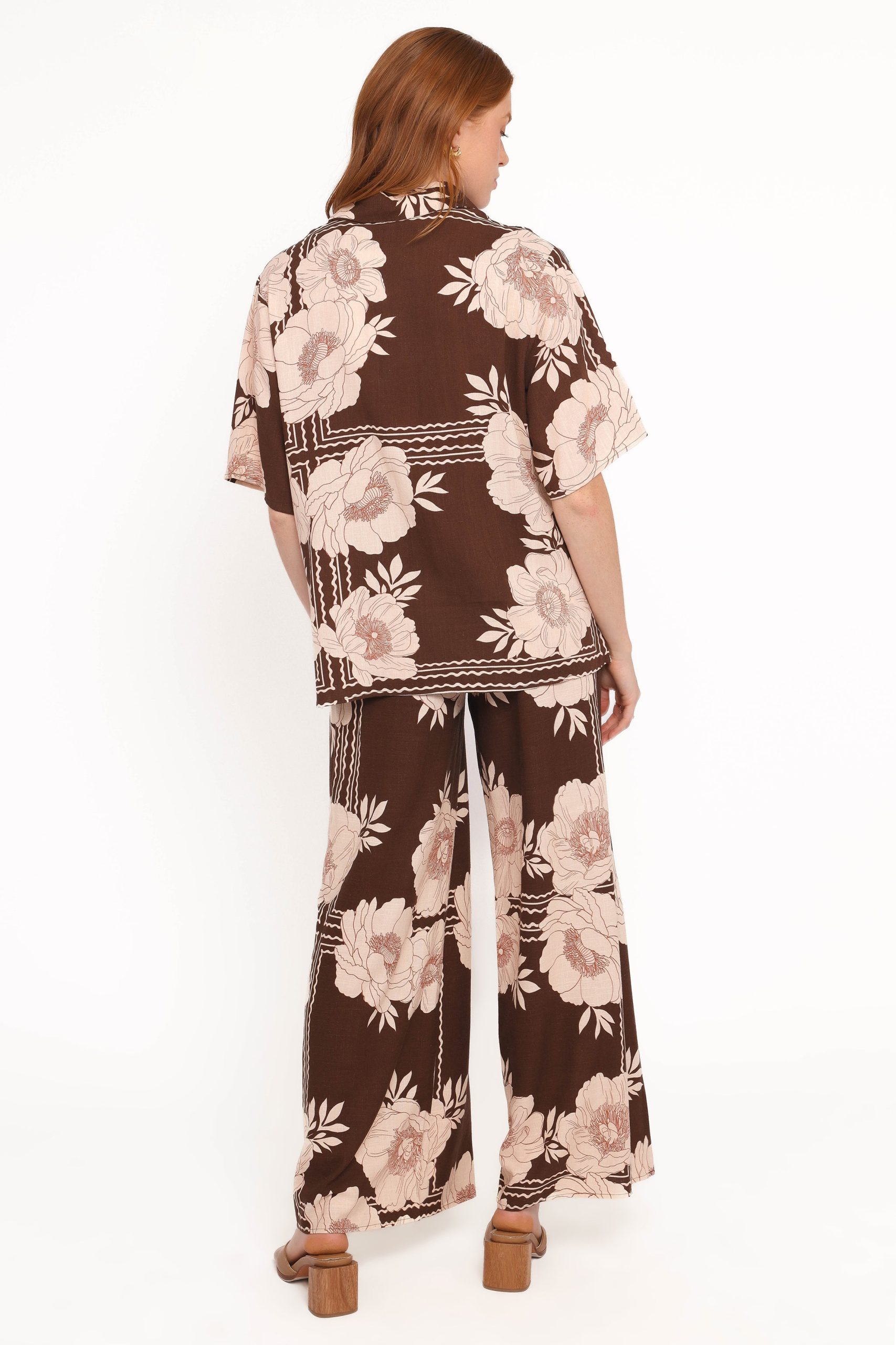 Bernadine Wide Leg Pant - Brown Floral - Image 4