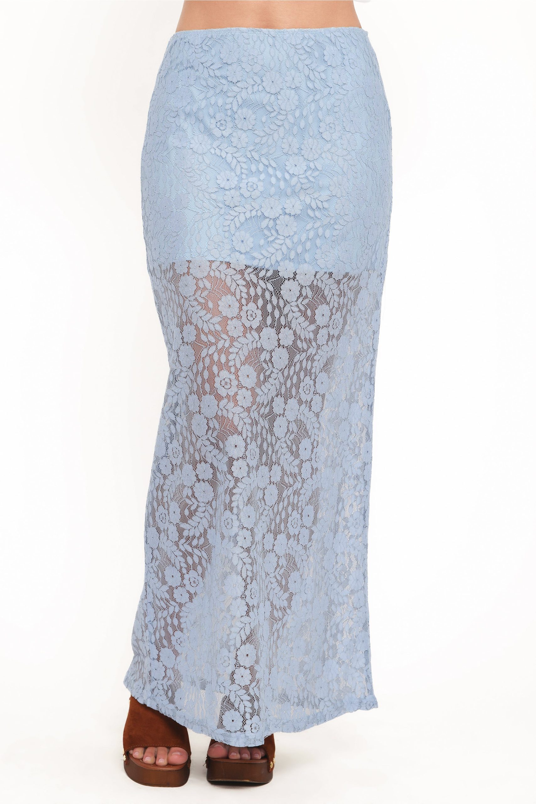 Brittany Lace Maxi Skirt - Blue - Image 3
