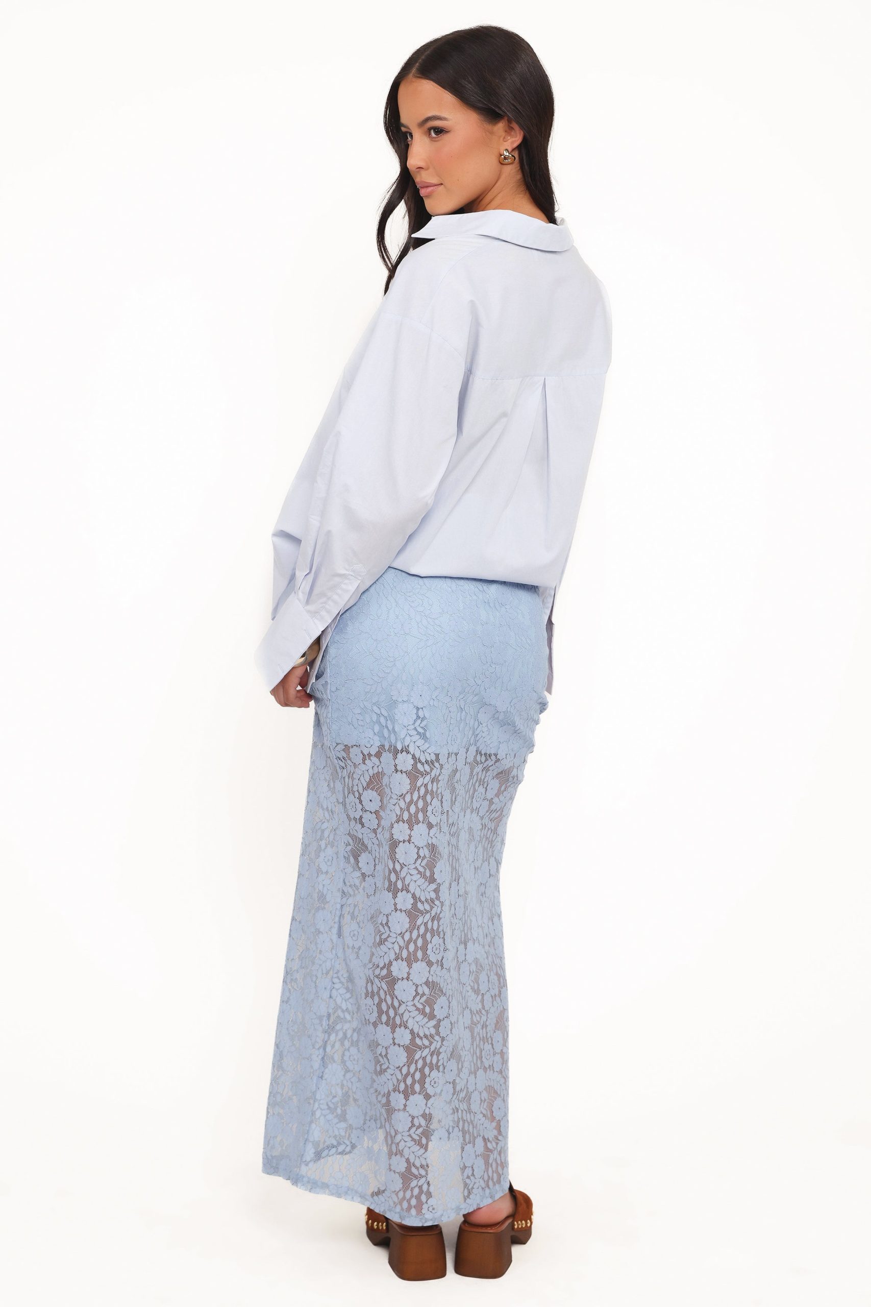 Brittany Lace Maxi Skirt - Blue - Image 5