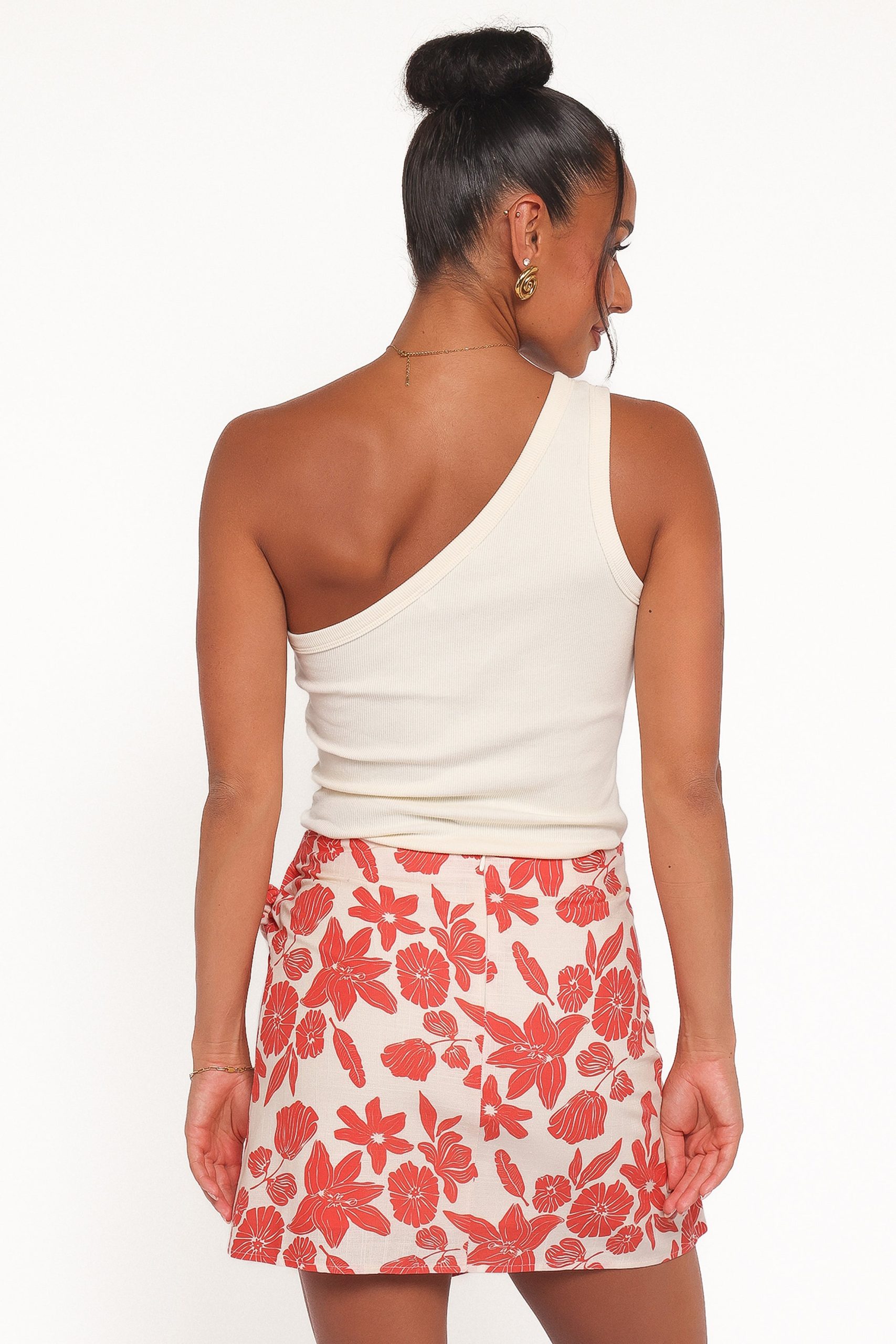Calypso Wrap Mini Skirt - Red Floral - Image 6