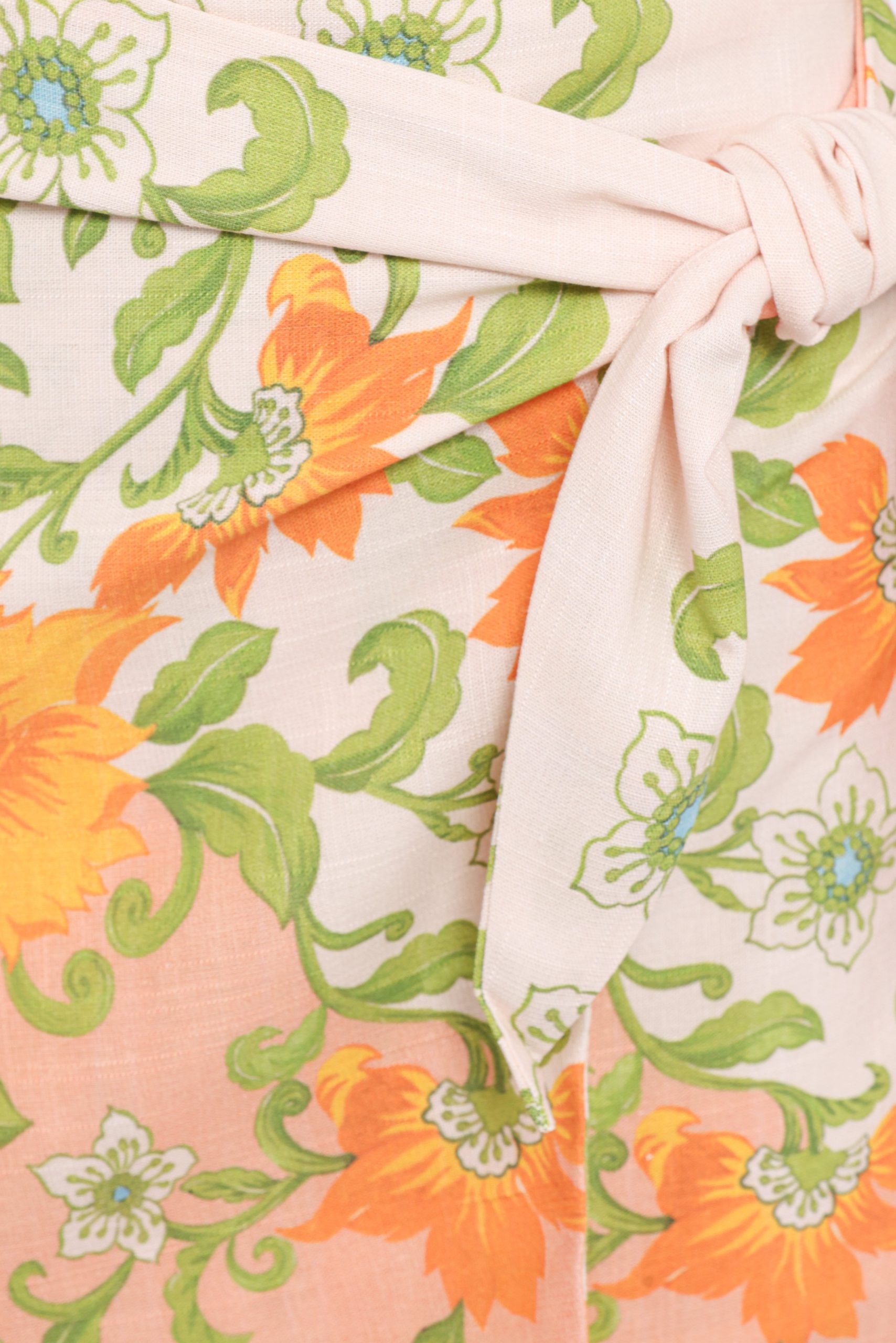 Calypso Wrap Mini Skirt - Yellow Spring Floral - Image 7