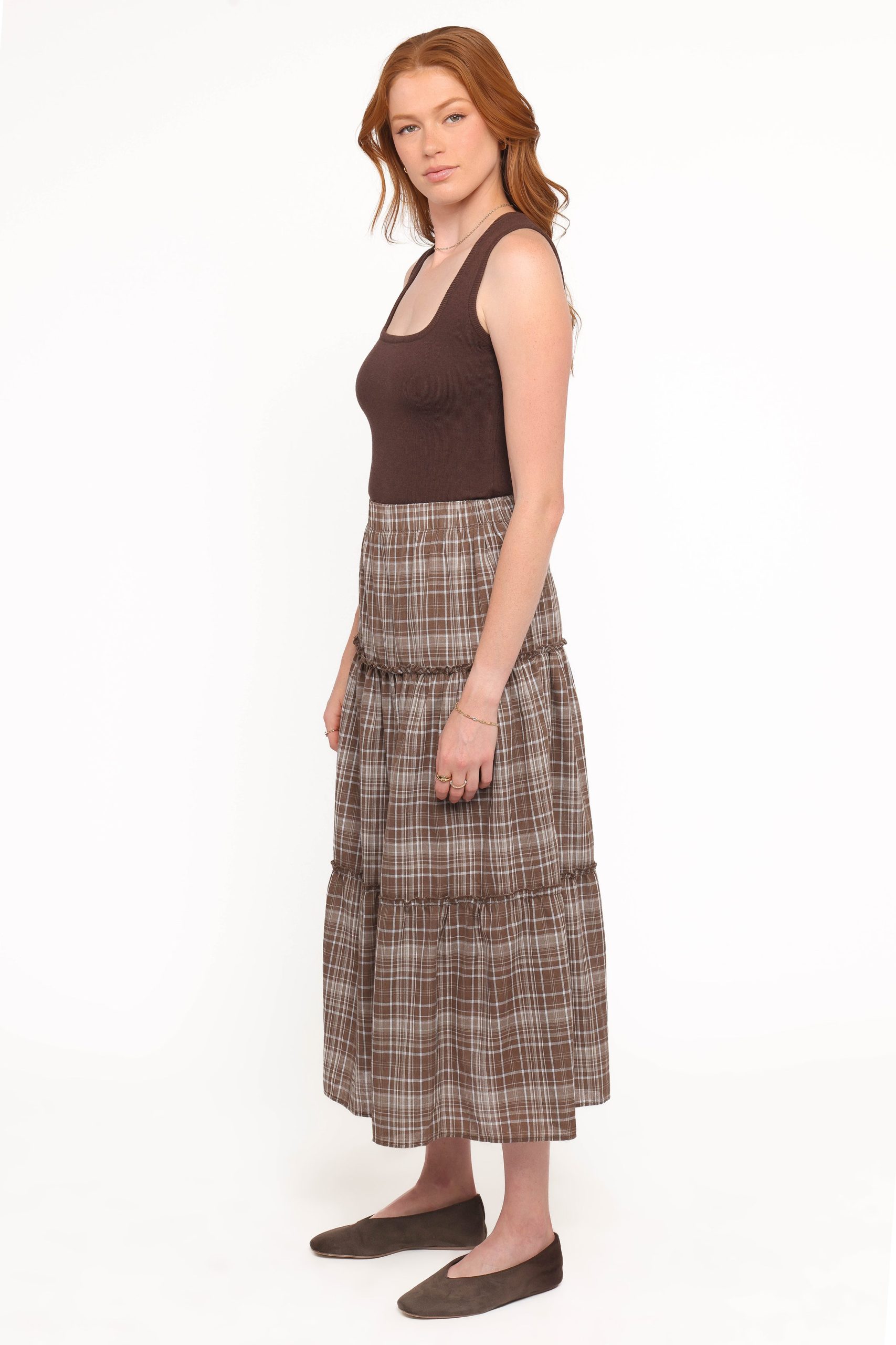 Campbell Tiered Maxi Skirt - Juno Check - Image 3